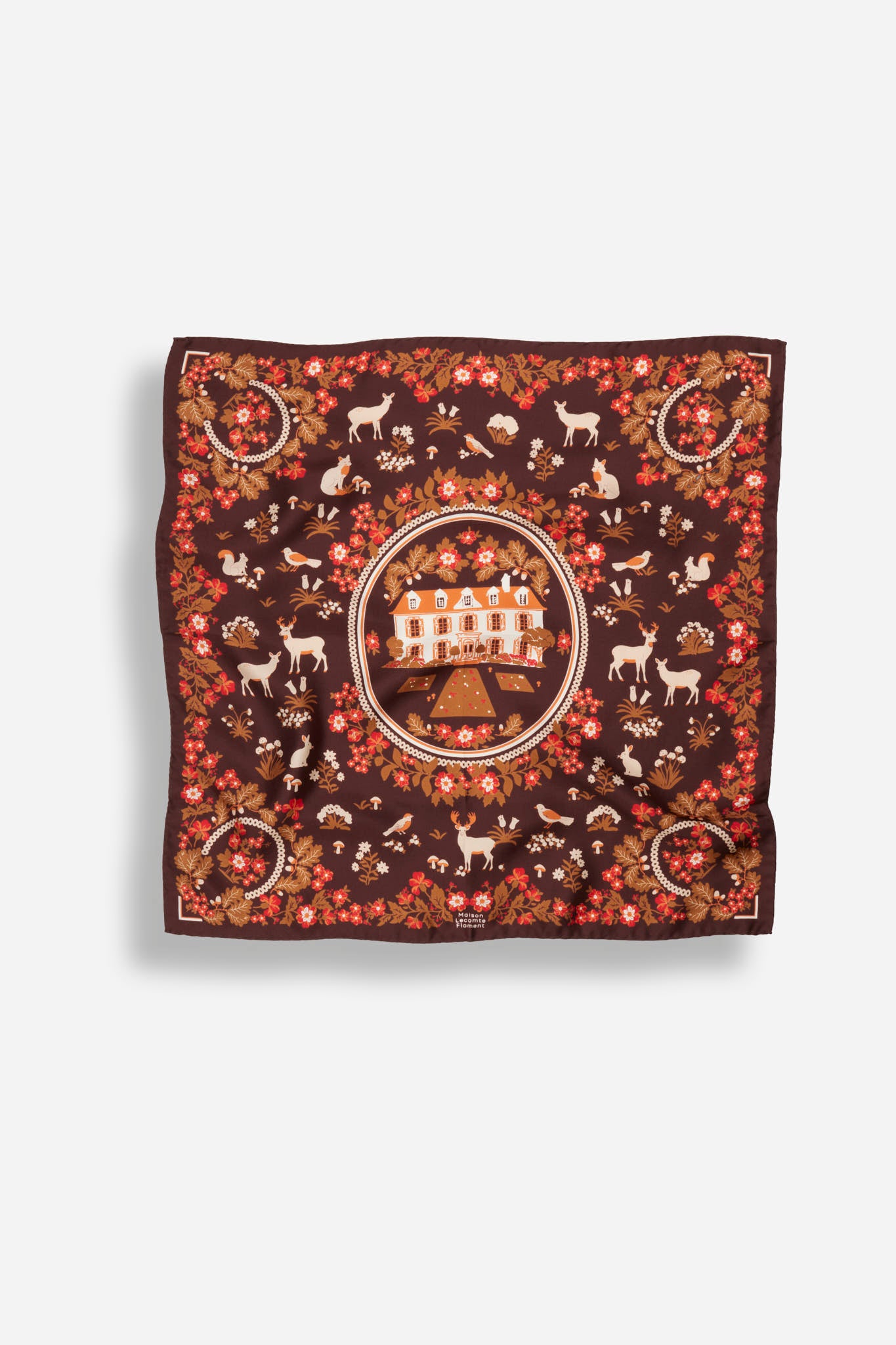 Small Scarf Retour de Forêt Chocolate Silk