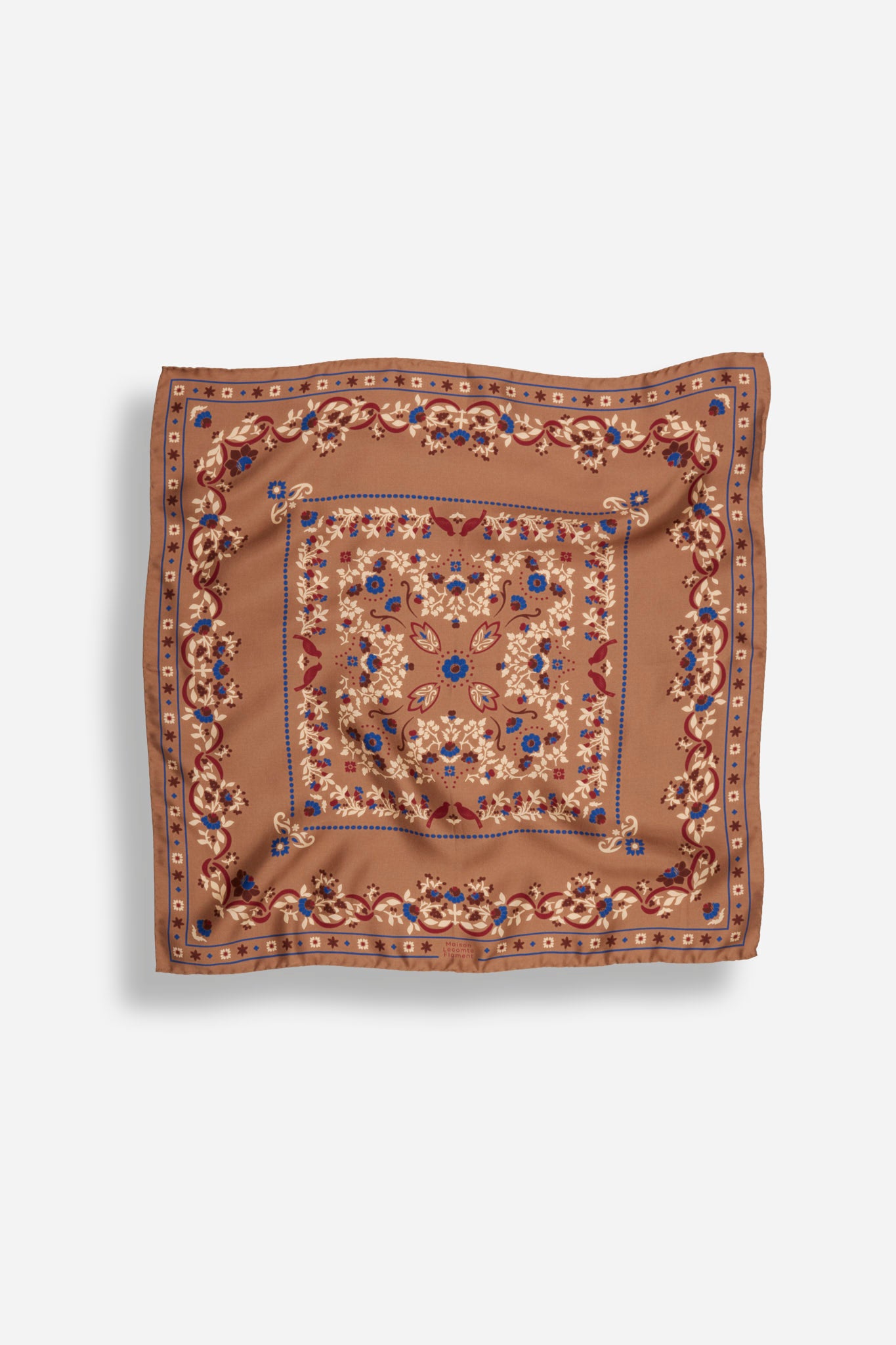 Small Scarf Secret Garden Camel Silk