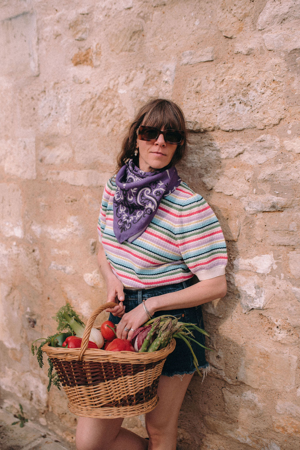 Large Foulard bandana violet