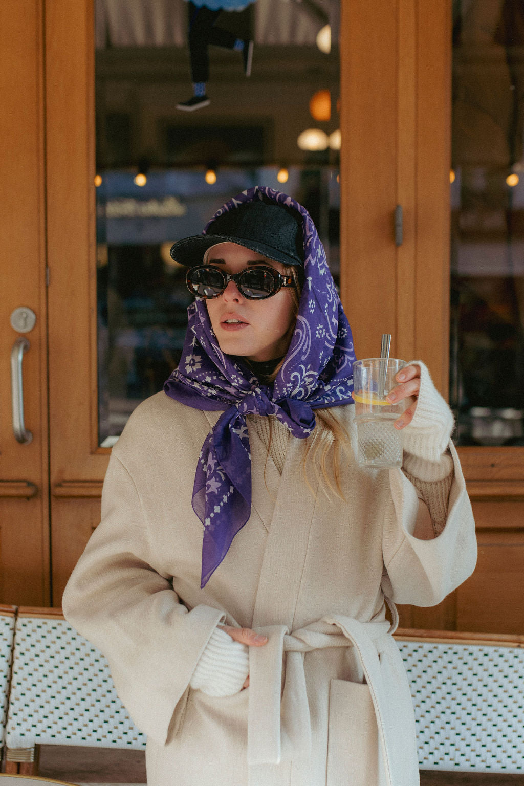 Large Barcelona cotton bandana scarf