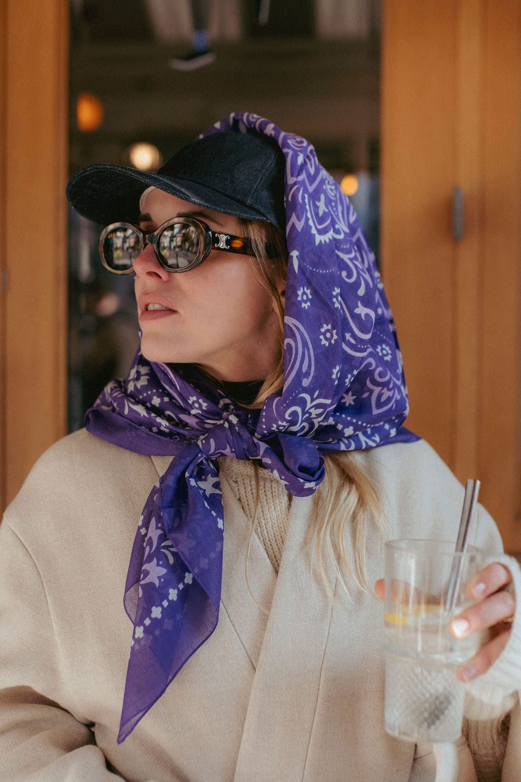 Large Barcelona cotton bandana scarf