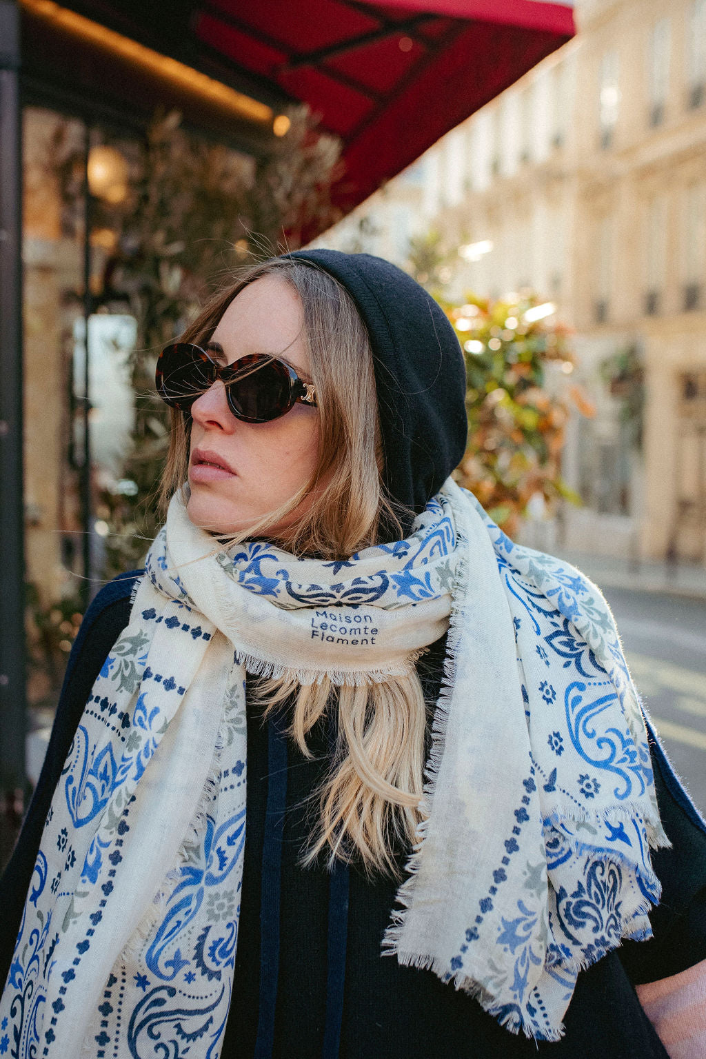 Large bandana scarf Lisboa blue cash