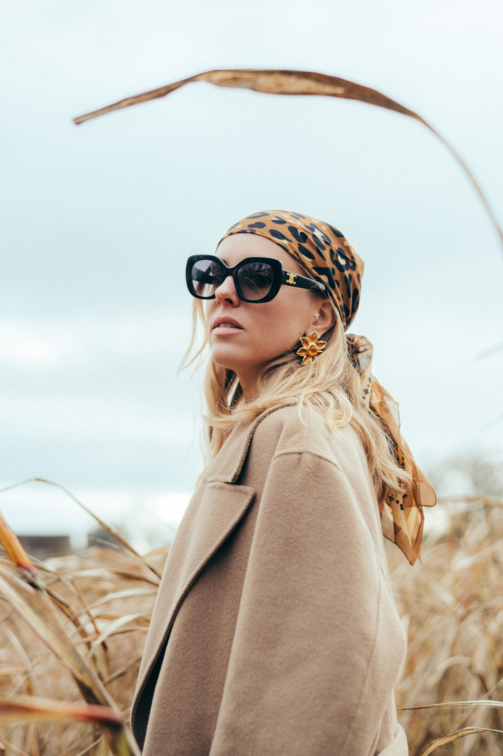 Foulard Léo camel coton