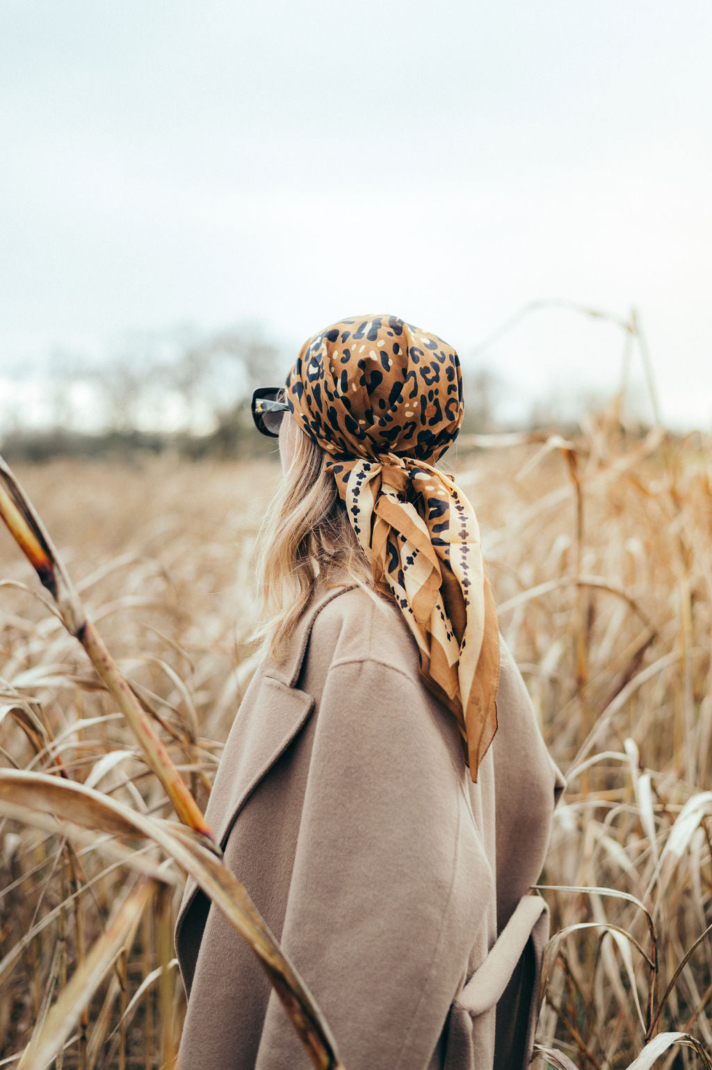 Foulard Léo camel coton