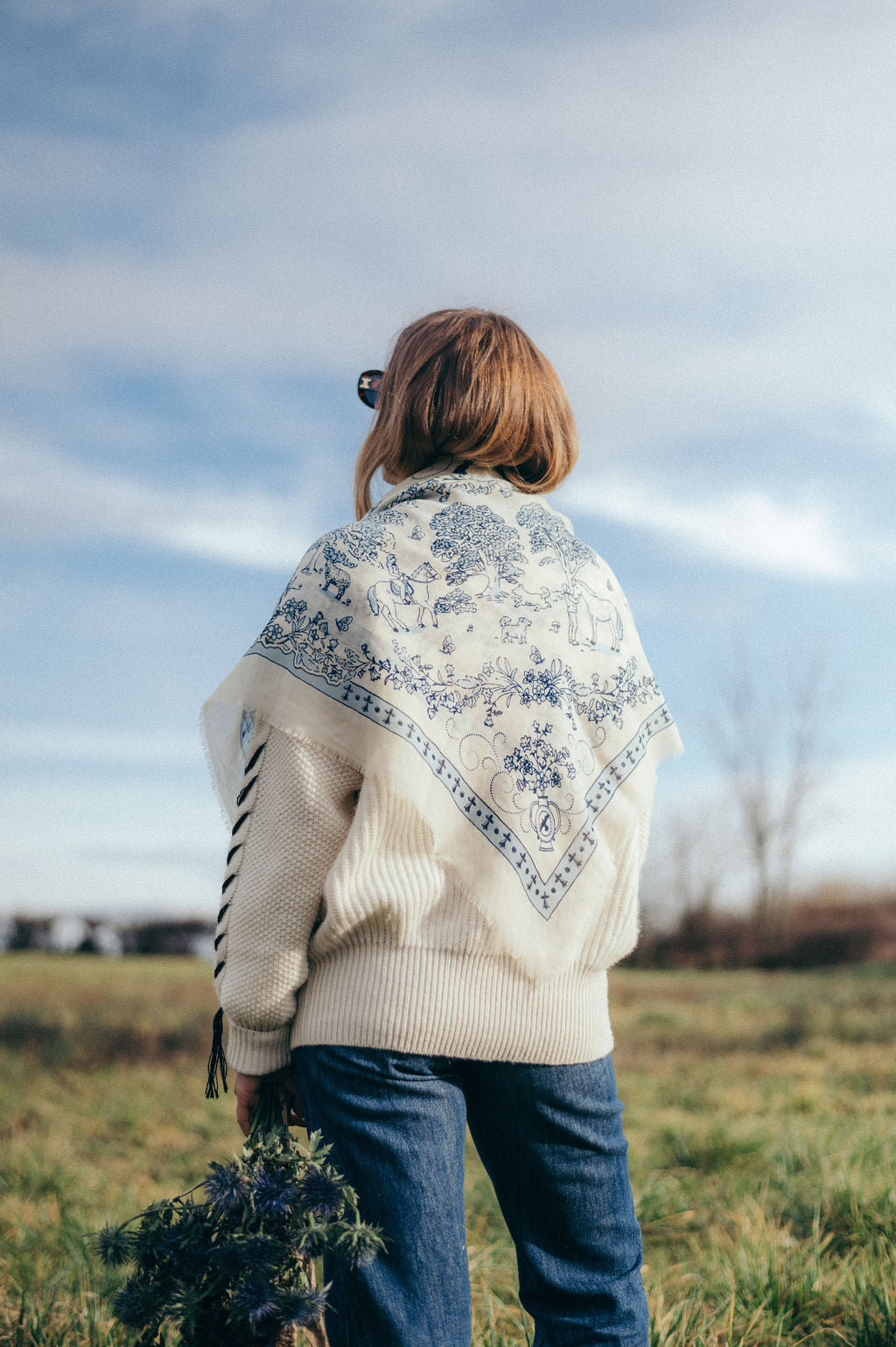 Toile de Jouy navy LS