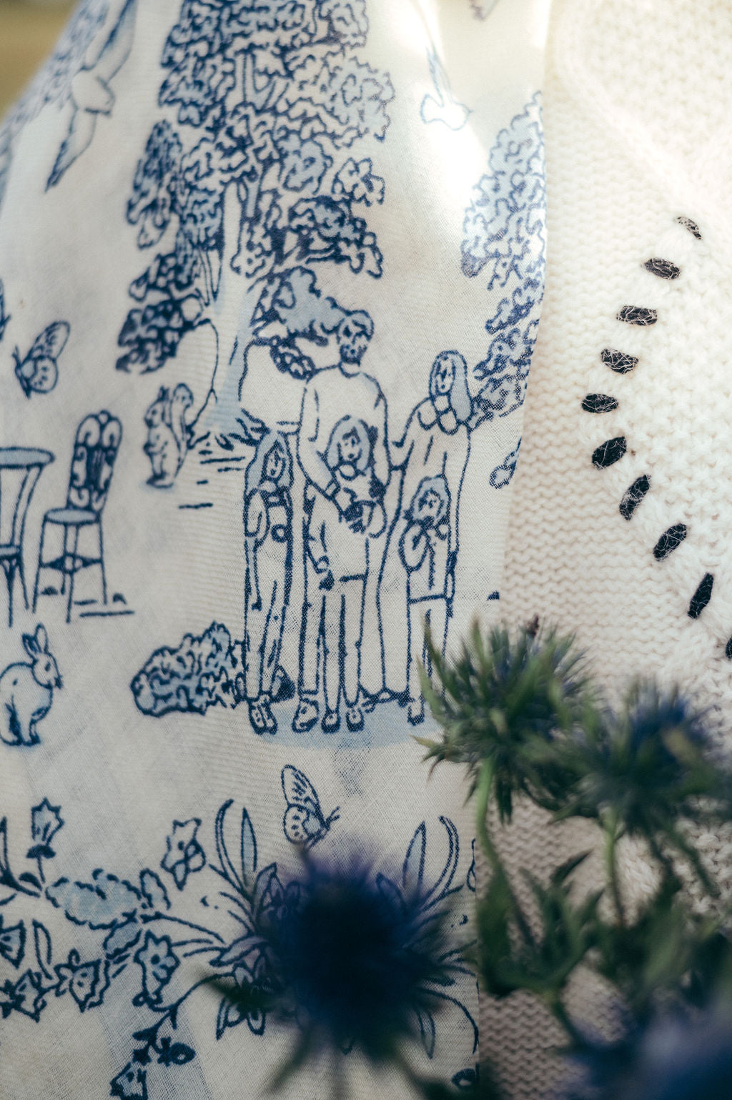 Toile de Jouy navy LS