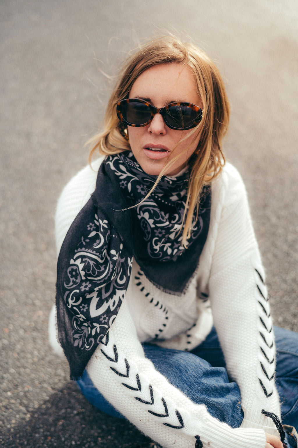 Bandana Black cash scarf