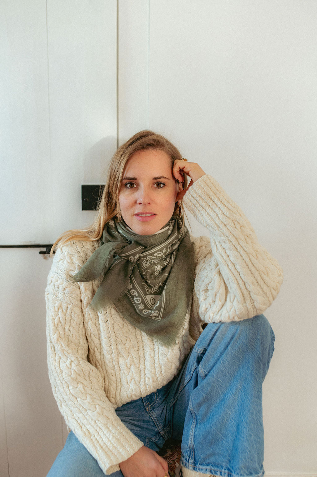 Bandana Flocon Khaki scarf