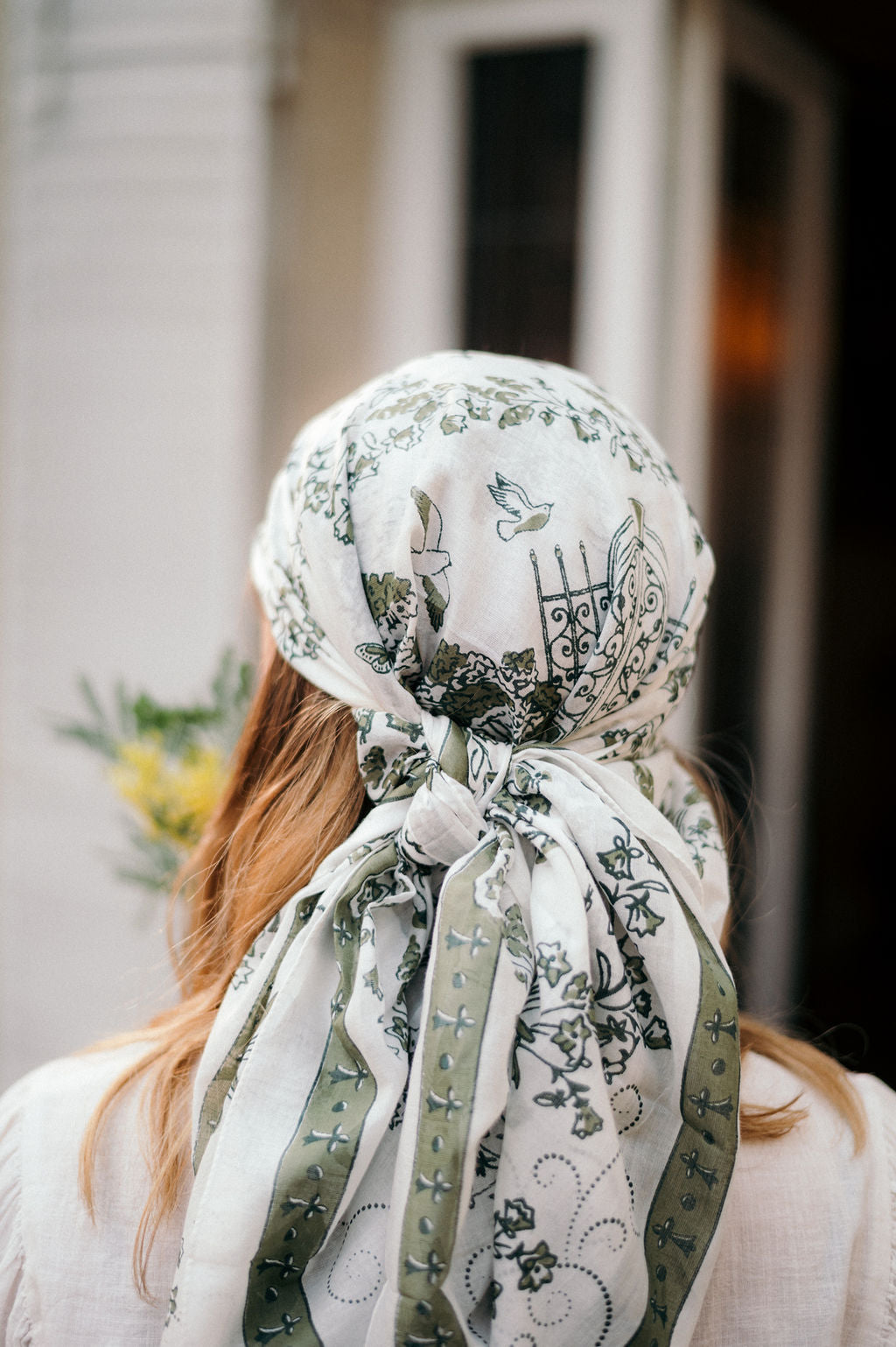 Toile de Jouy vert coton