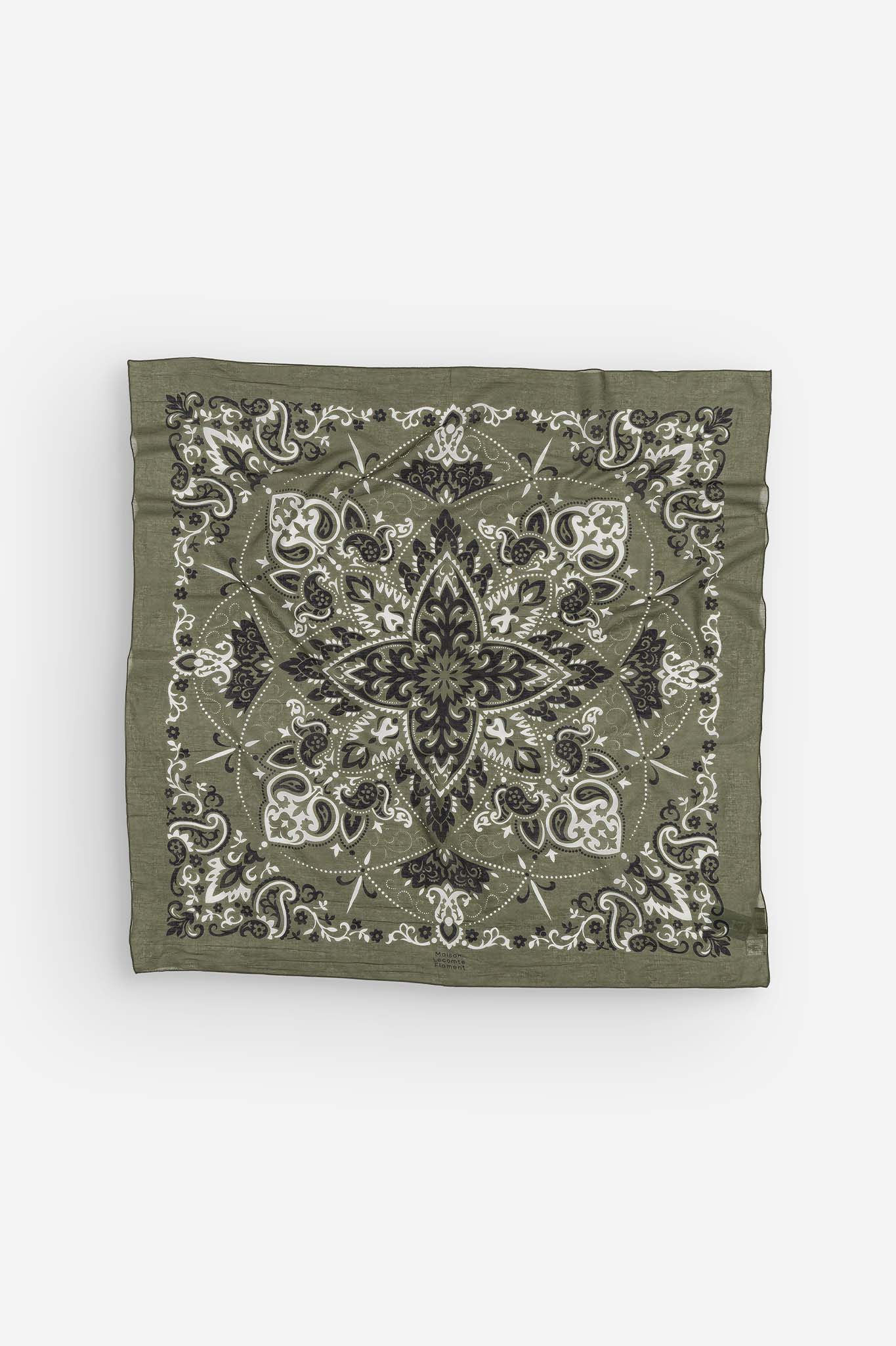 Foulard bandana kaki coton