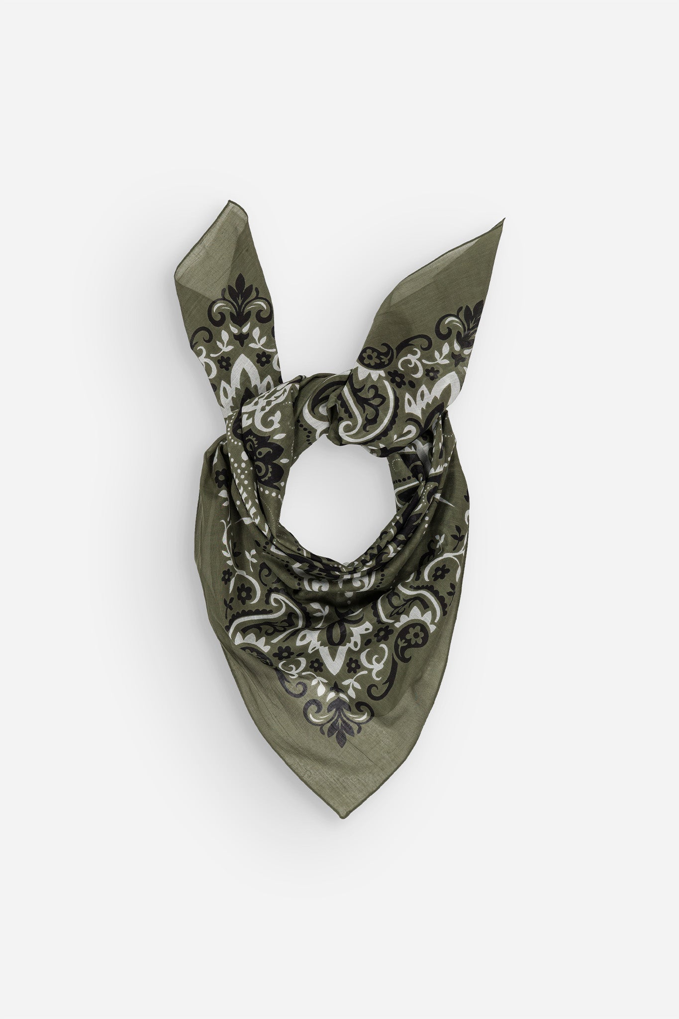 Foulard bandana kaki coton