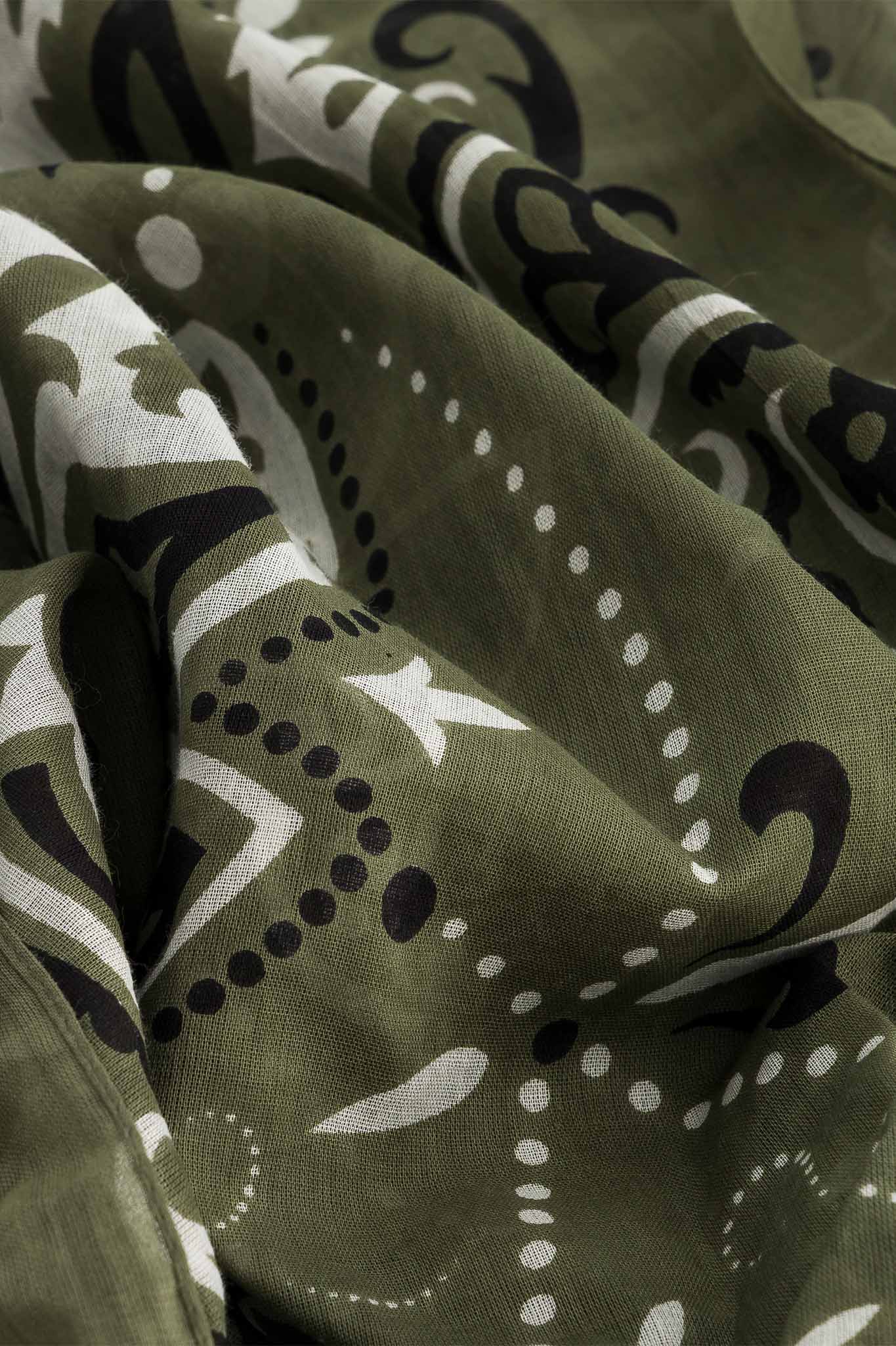 Large khaki cotton bandana scarf