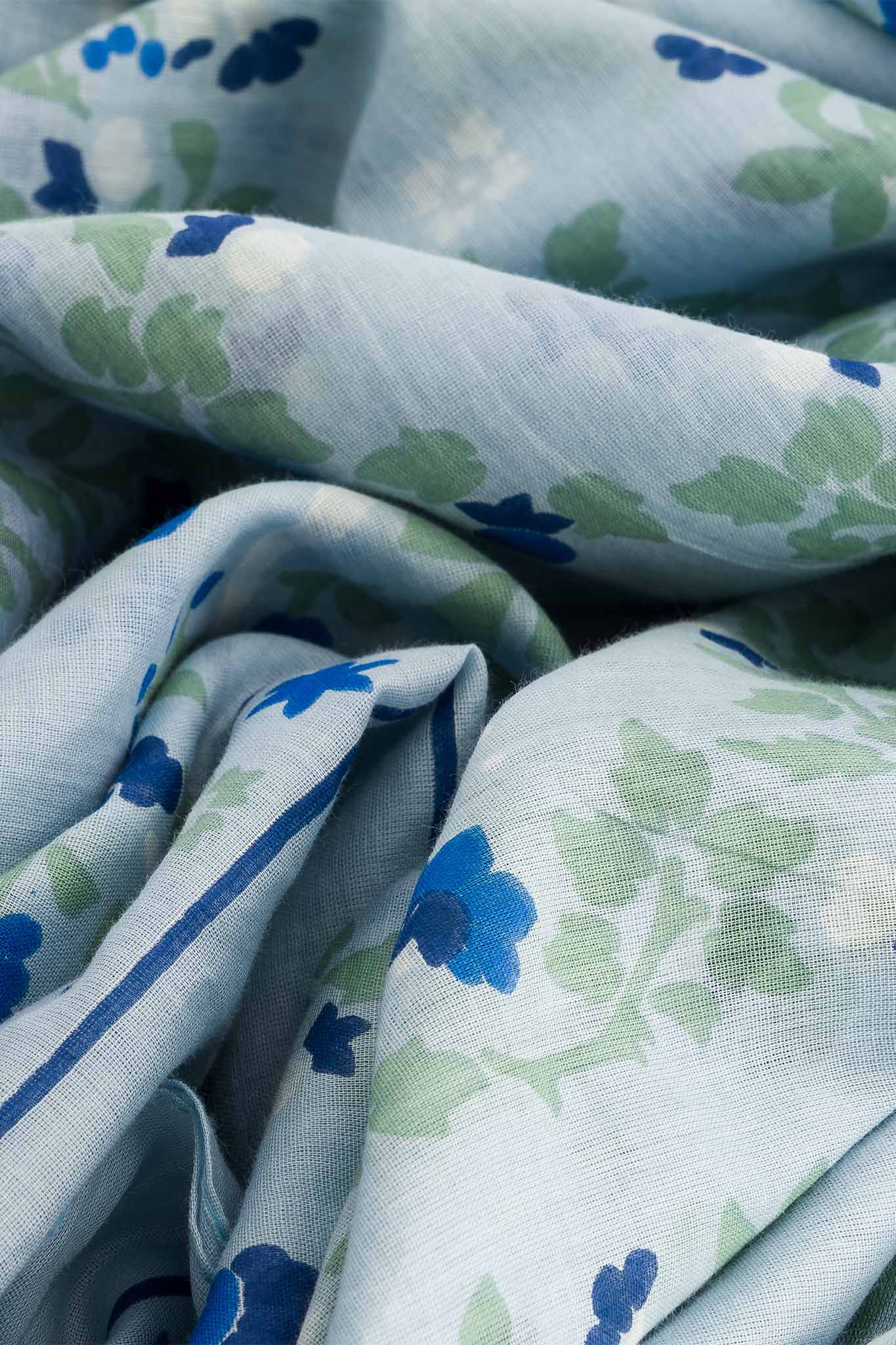 Paréo Secret garden Ciel coton