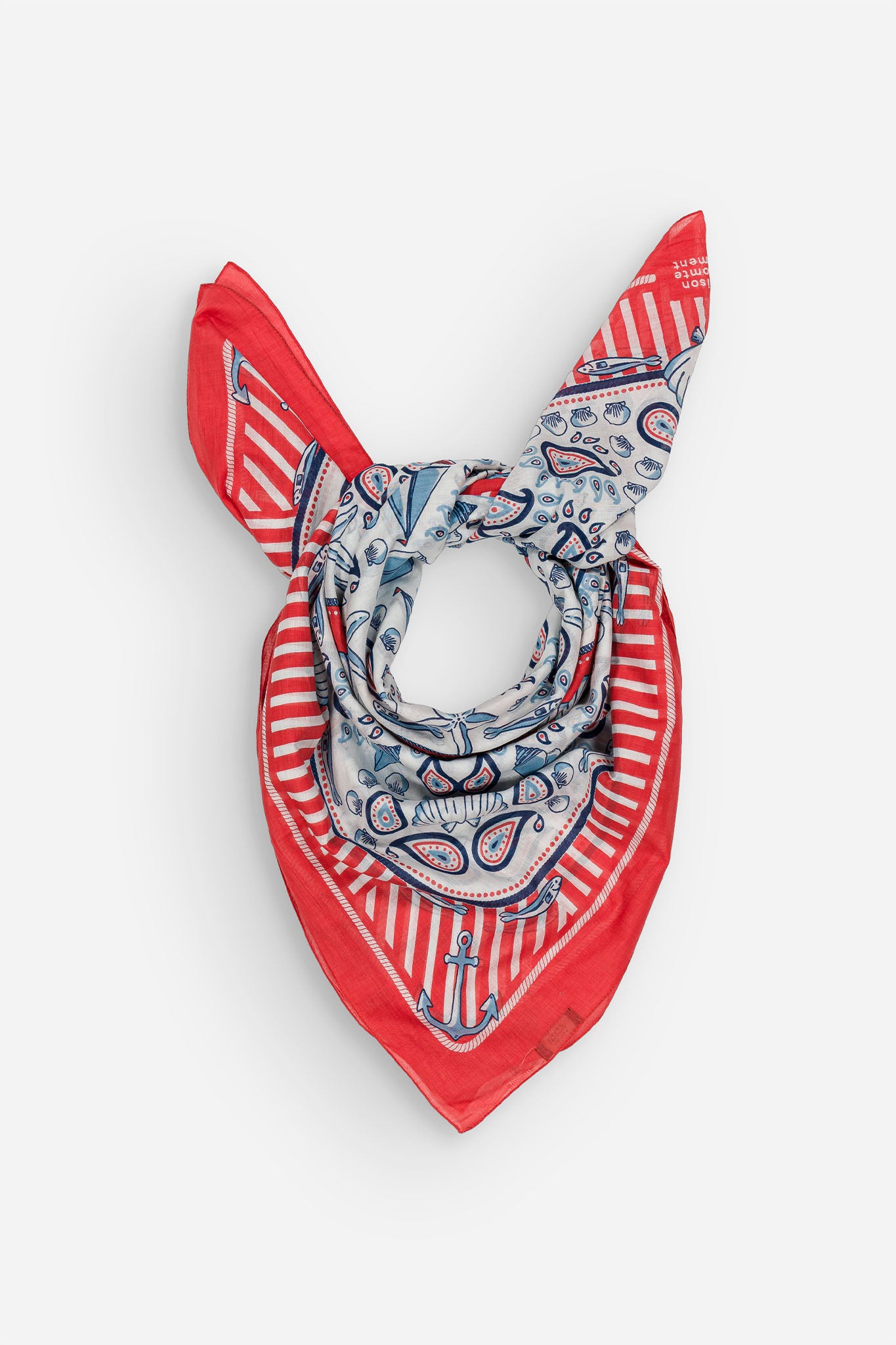 Paréo Large Bretagne Red coton