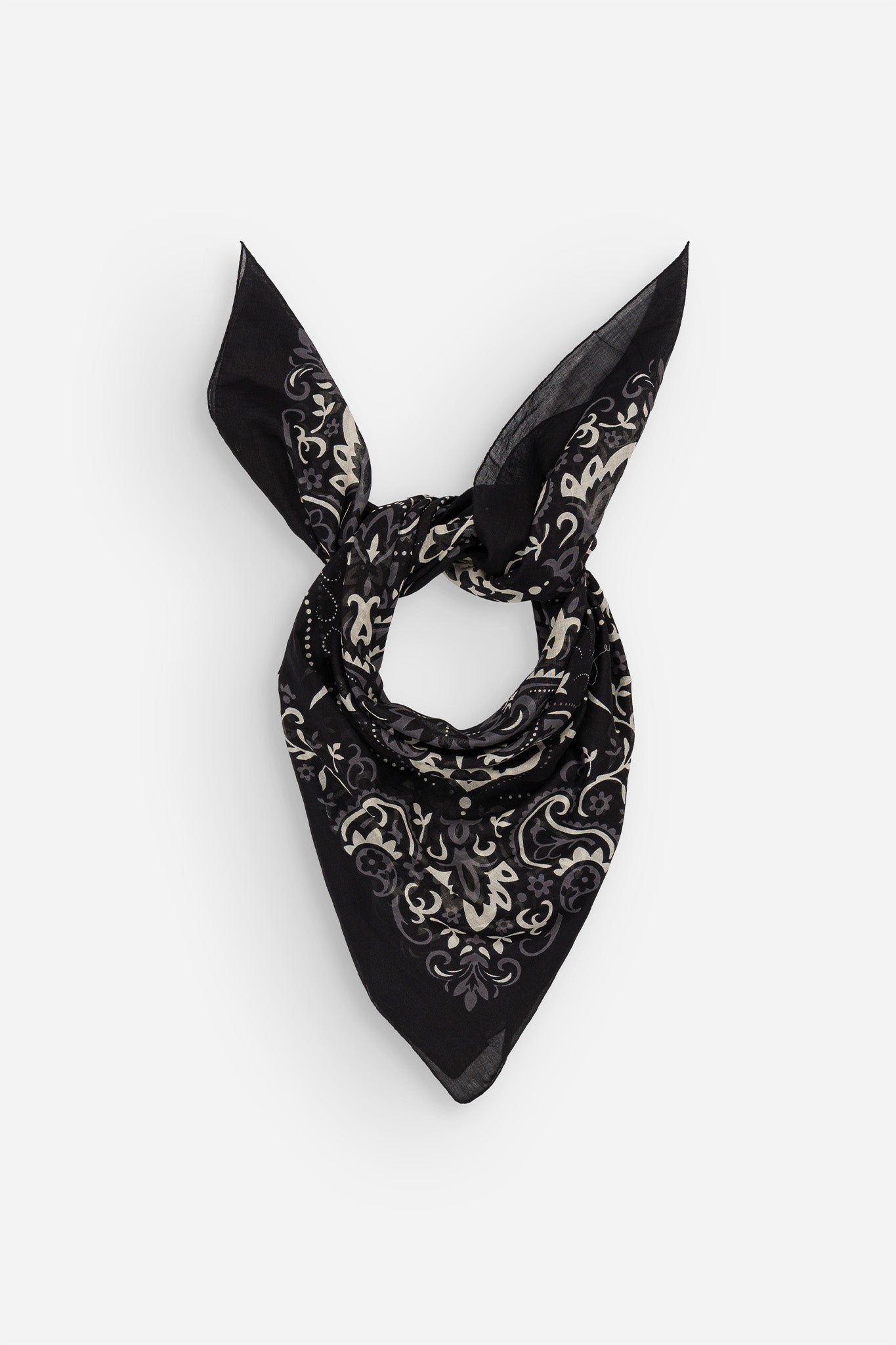 Foulard bandana noir coton