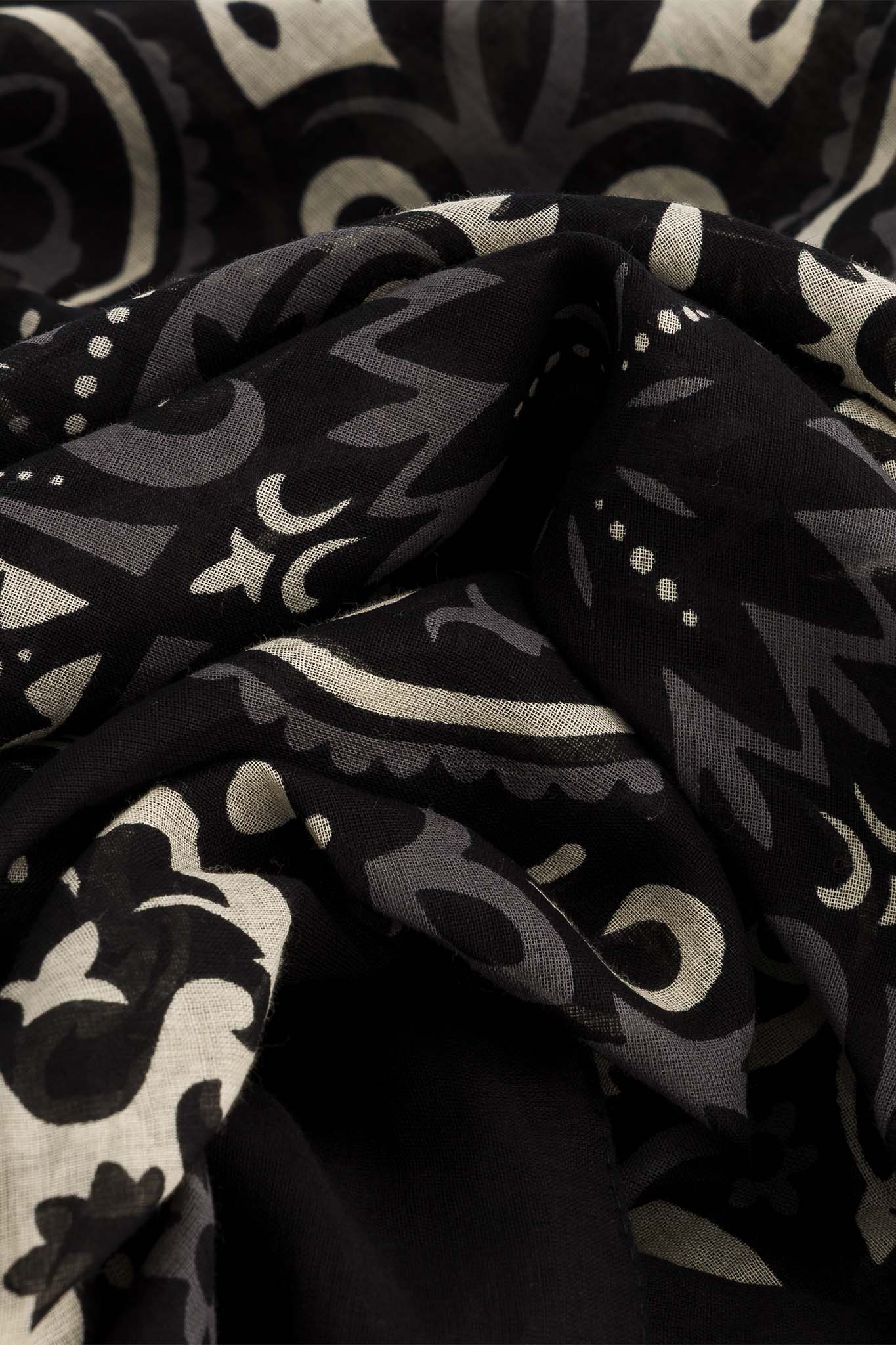 Black cotton bandana scarf