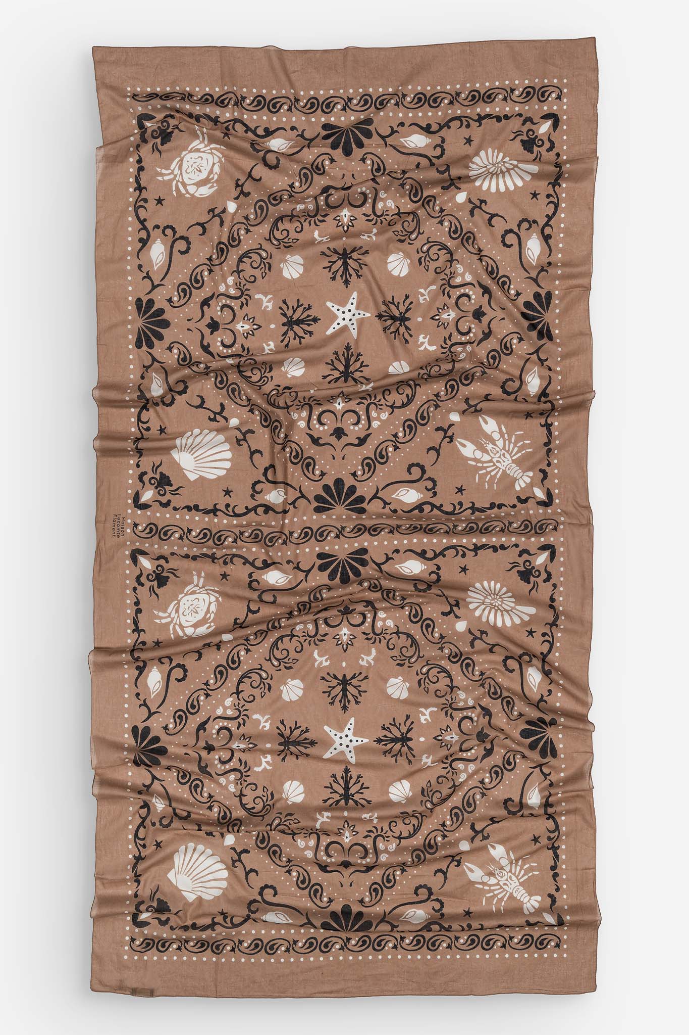 Large Crustacés Ginger cotton Pareo