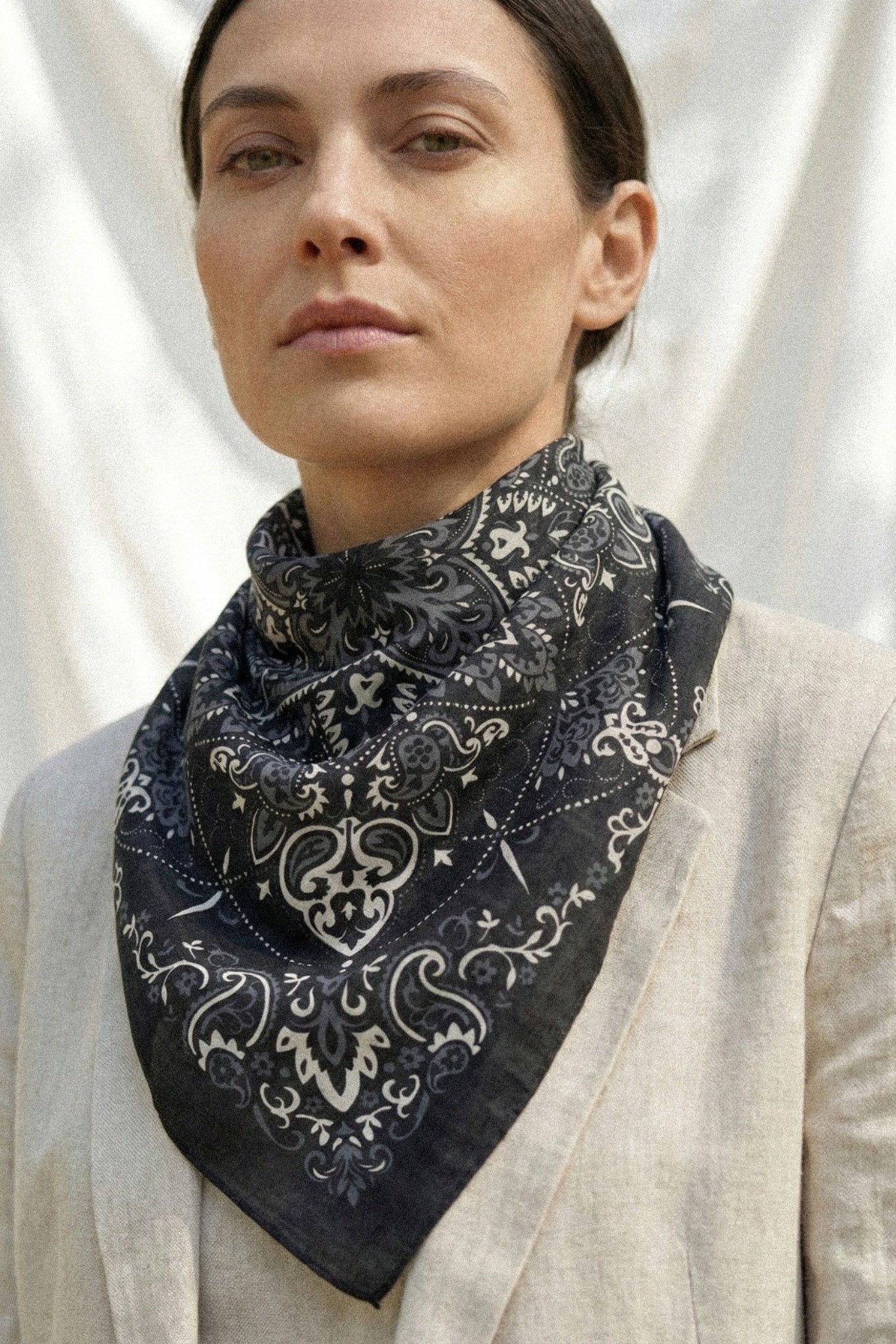 Foulard bandana noir coton