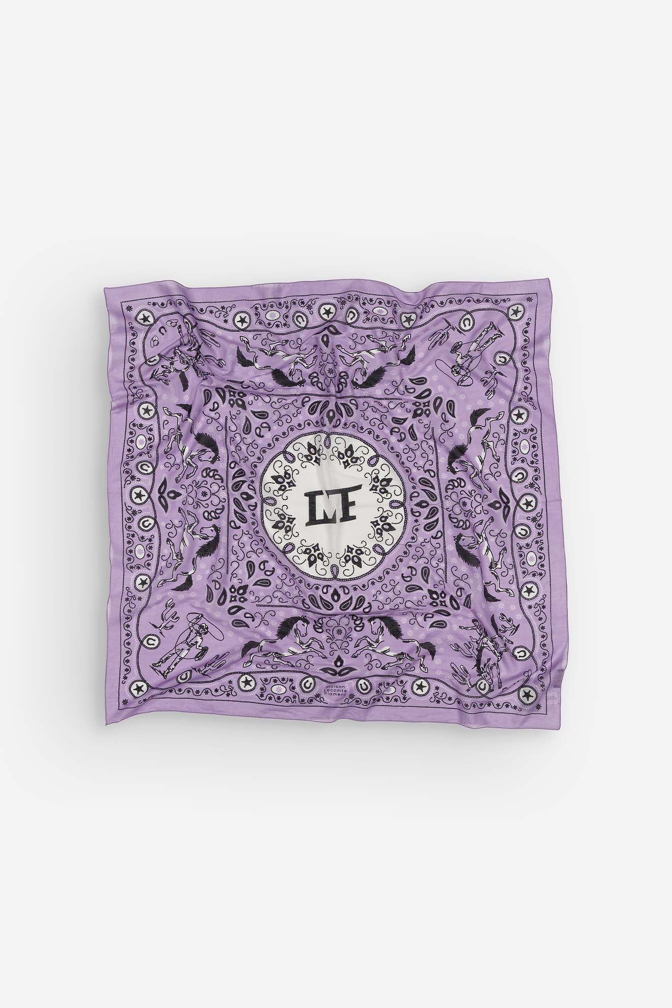 Large khaki cotton bandana scarf