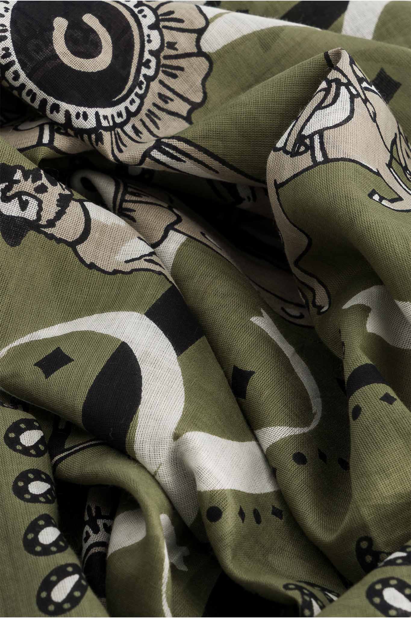 Large khaki cotton bandana scarf