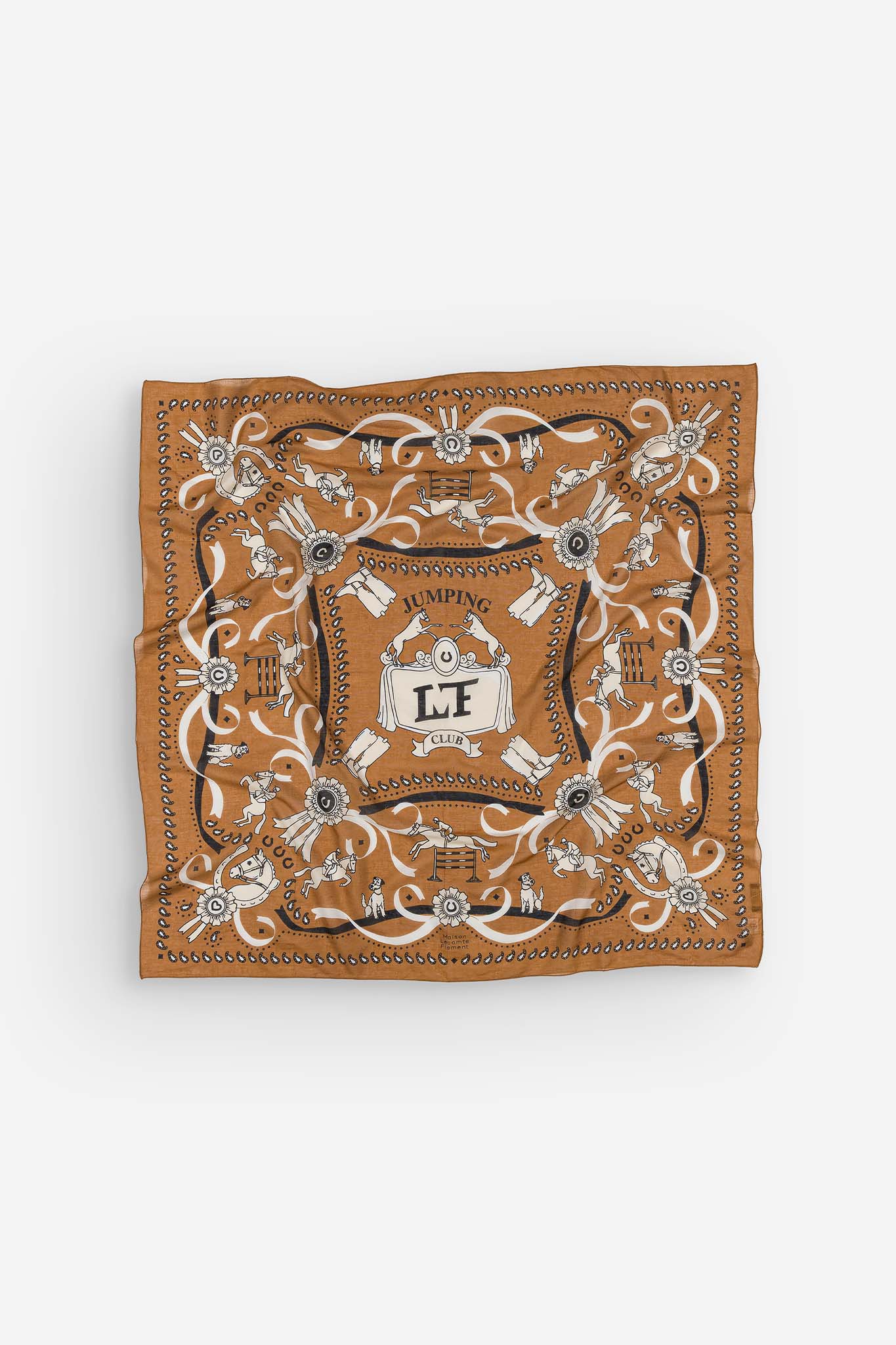 Large khaki cotton bandana scarf