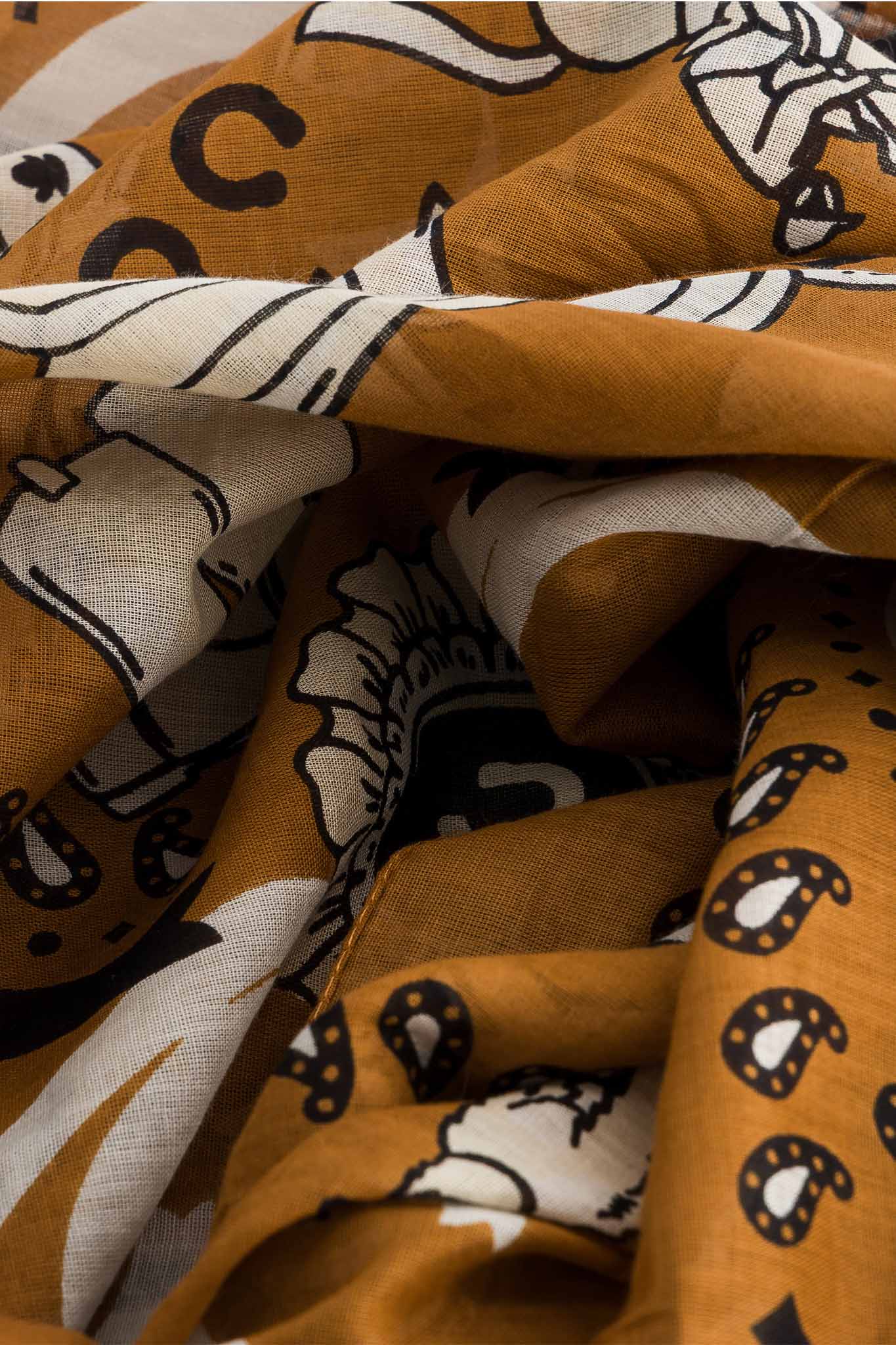 Large khaki cotton bandana scarf