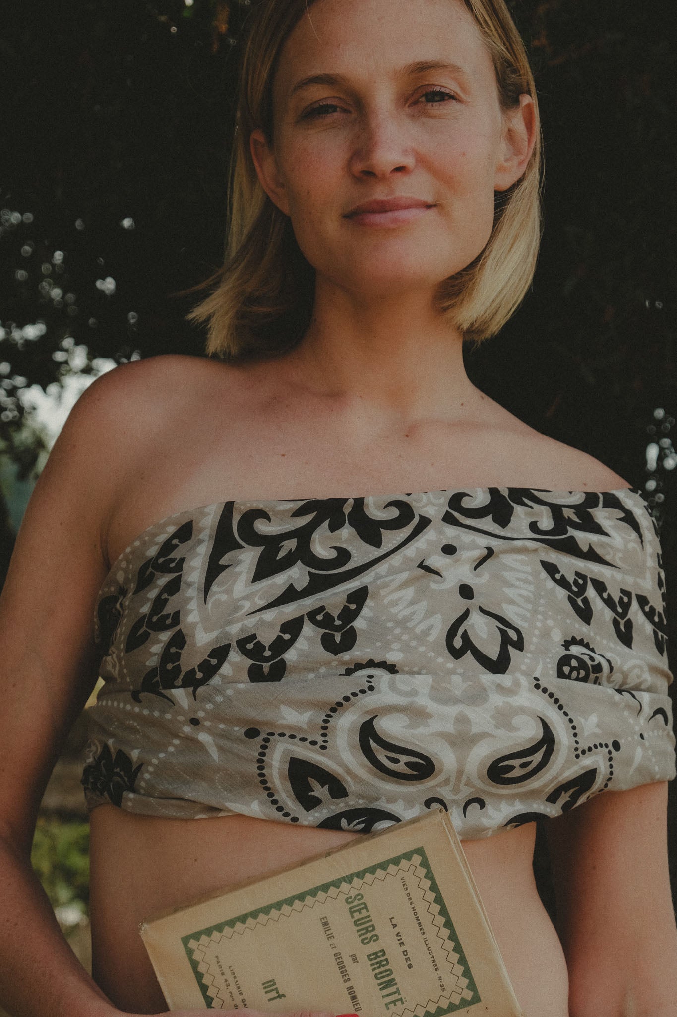 Taupe bandana scarf
