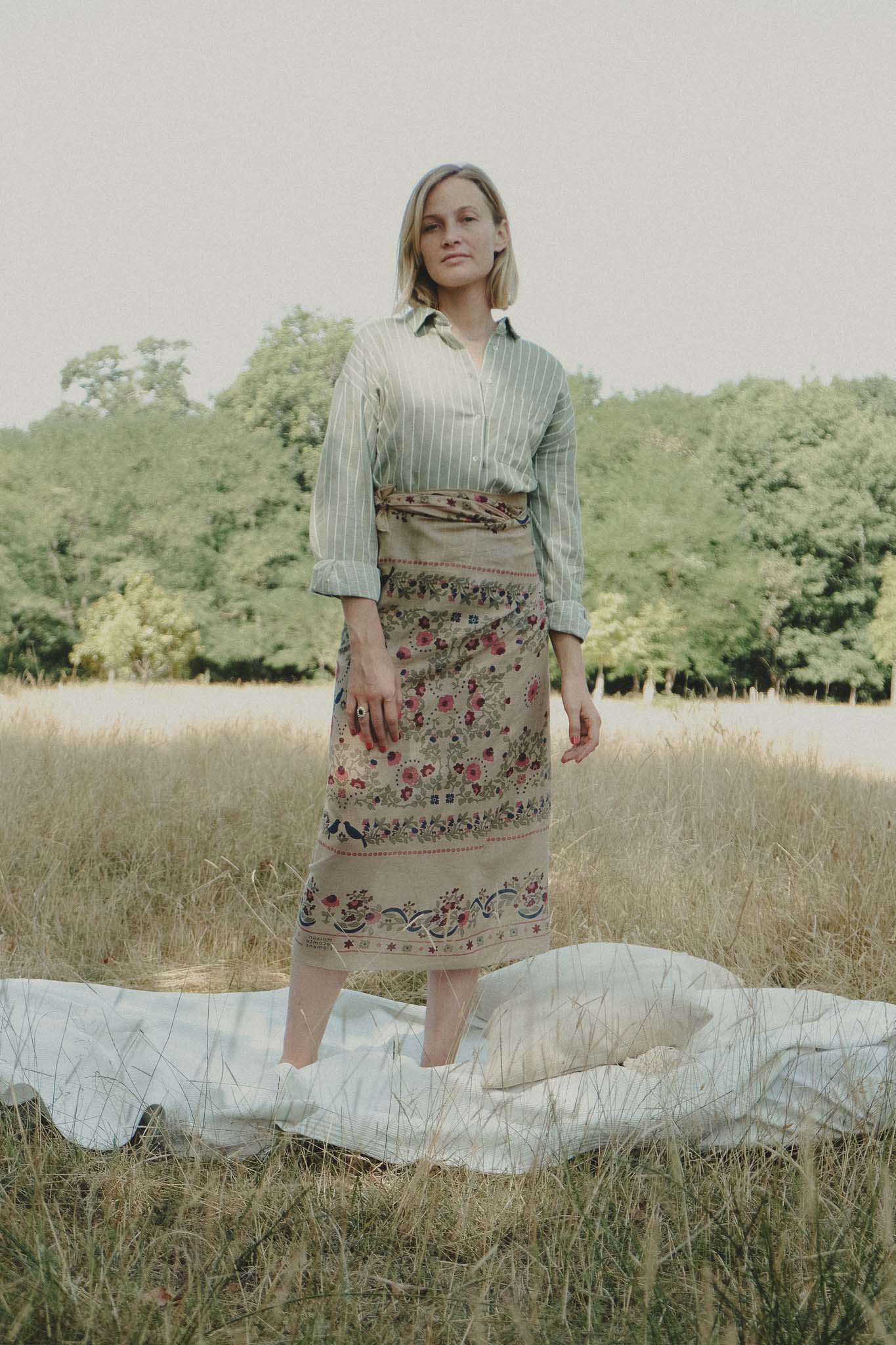 Pareo Secret garden Crema cotton