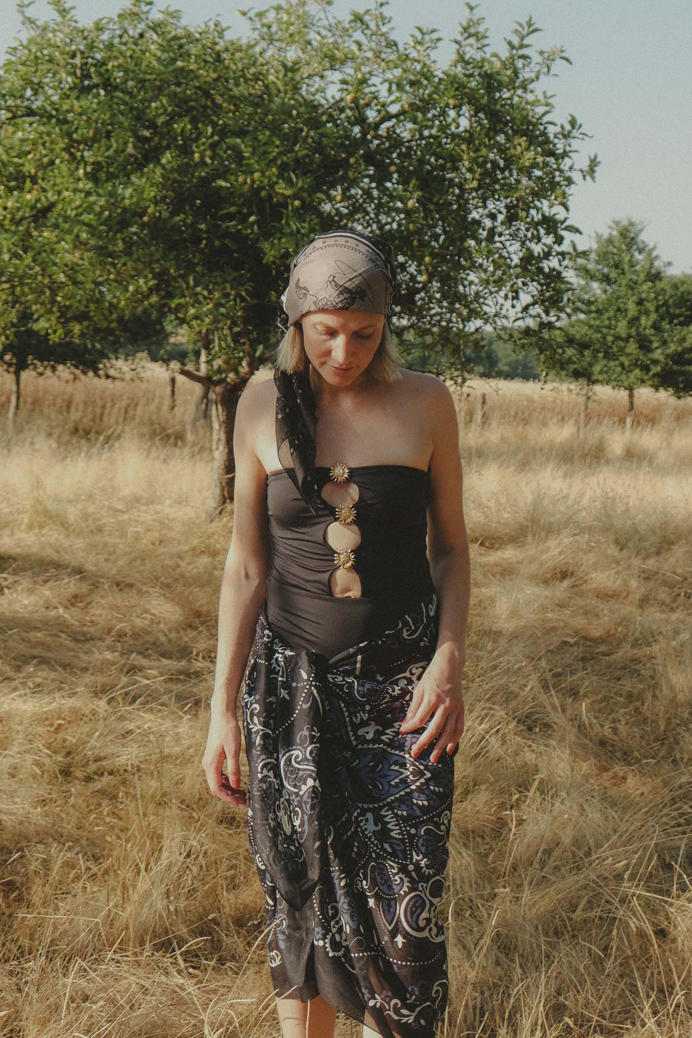 Costa Brava Black cotton pareo