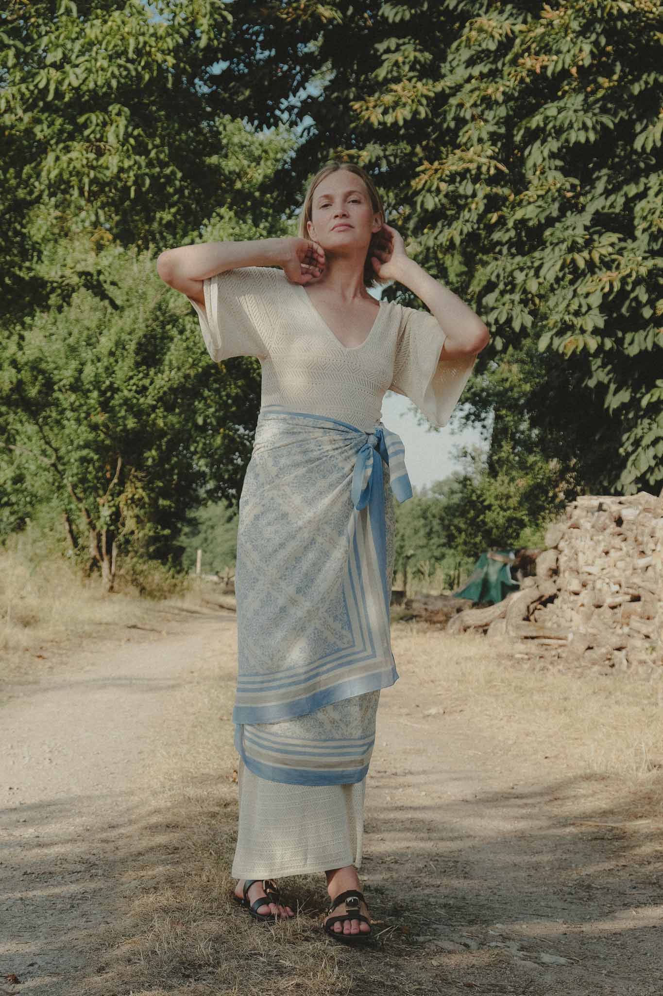 Large Azulejos Sky Pareo cotton