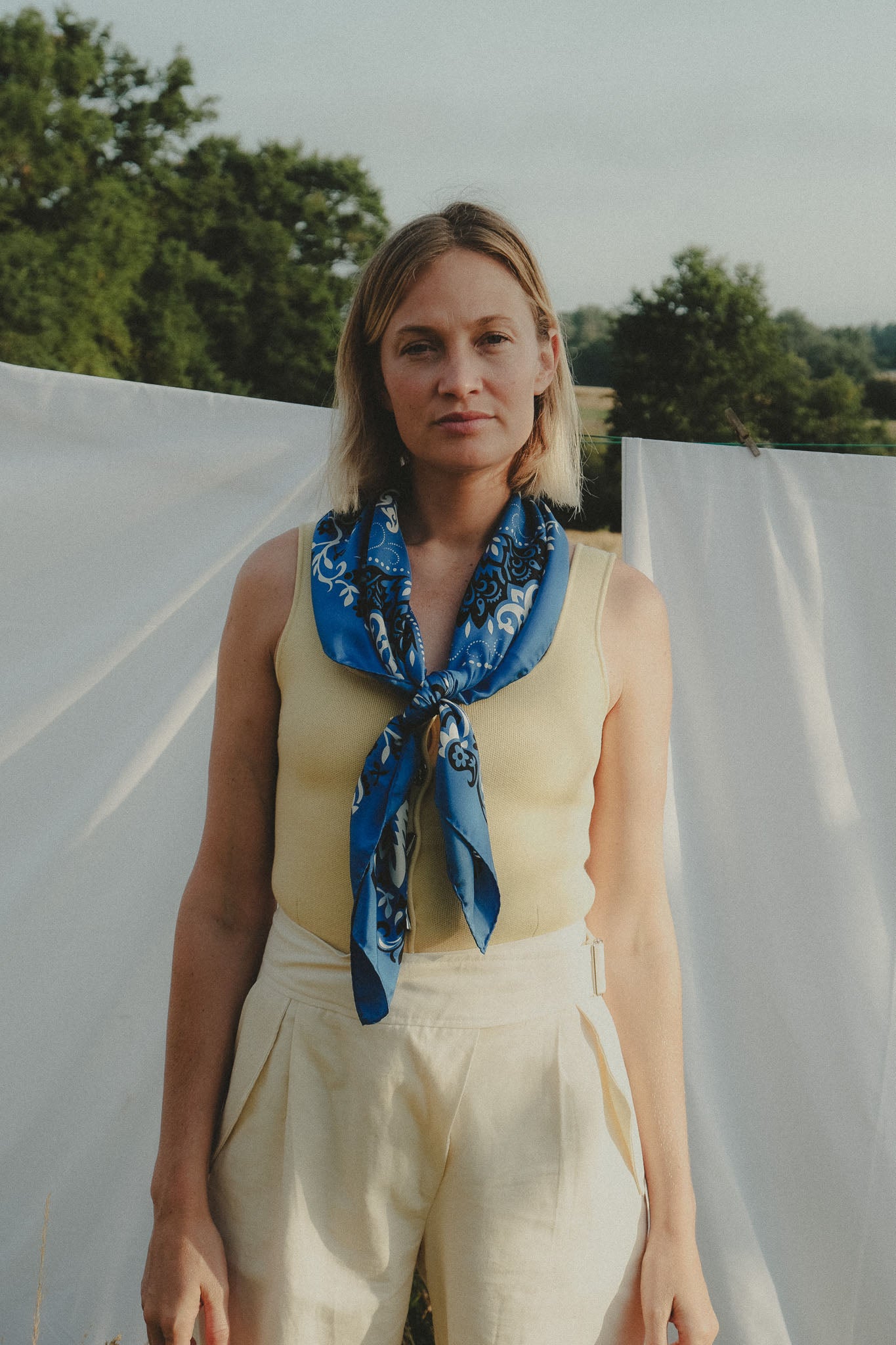 Foulard bandana Blue Silk