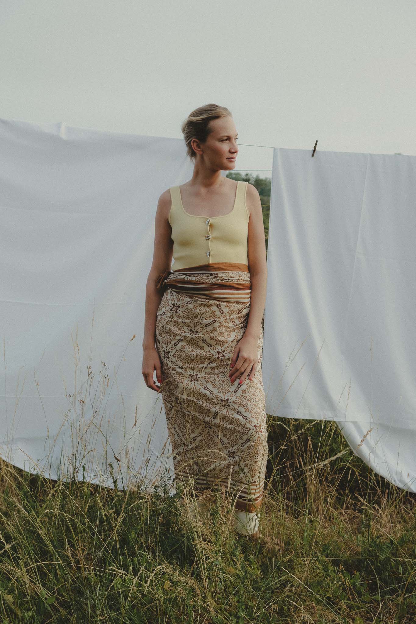 Large Azulejos Cappuccino Pareo cotton