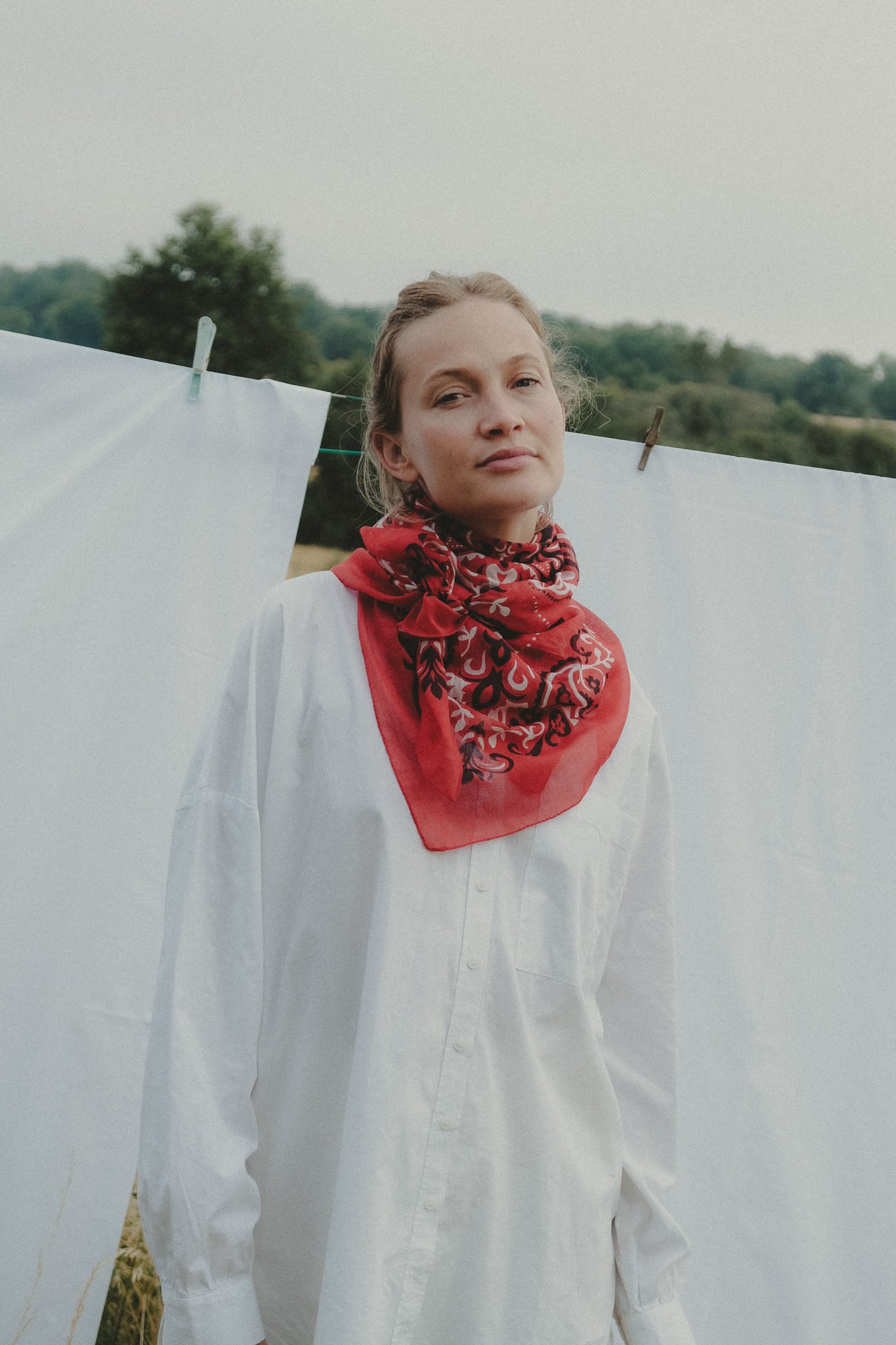 Red cotton bandana scarf