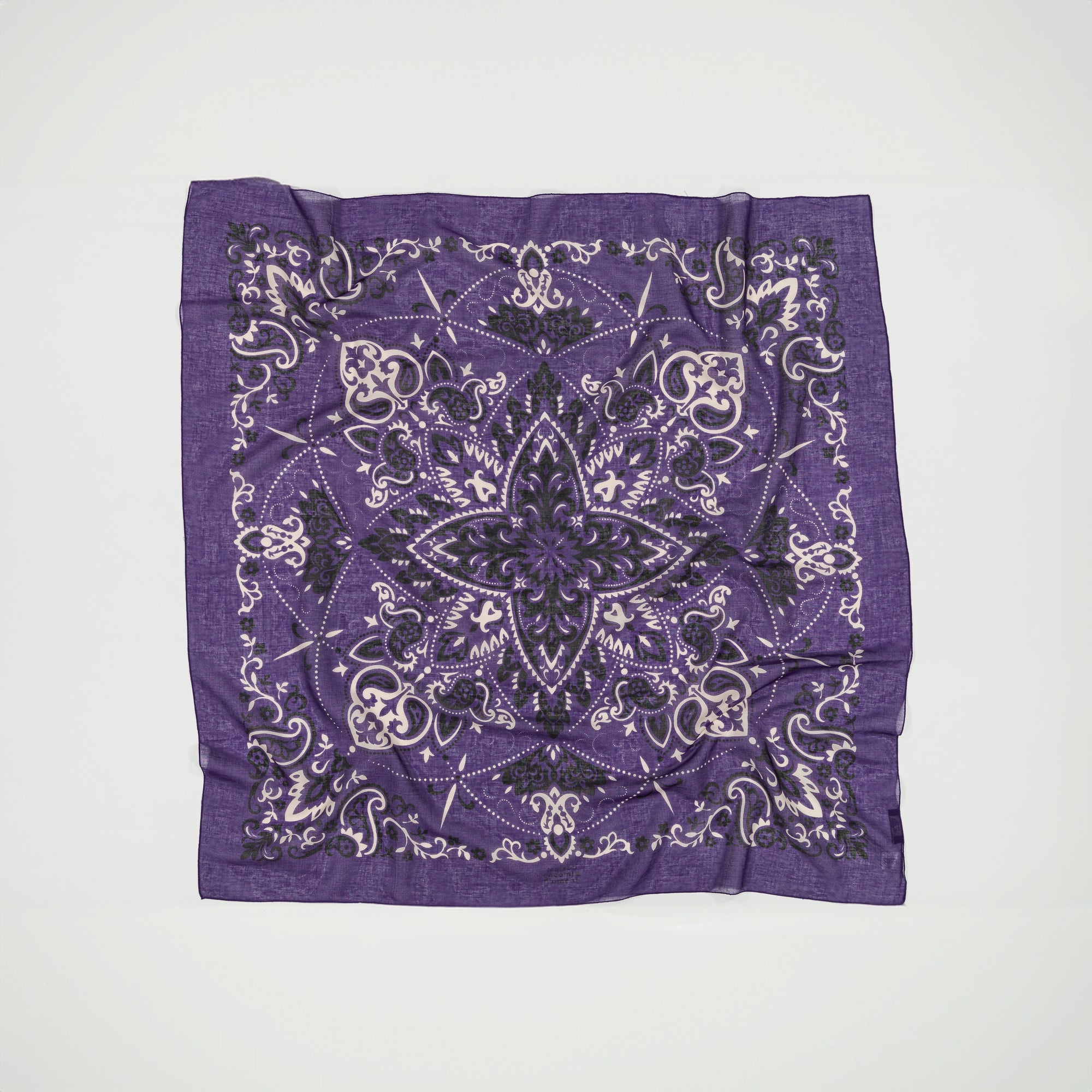 Large Foulard bandana Violet coton