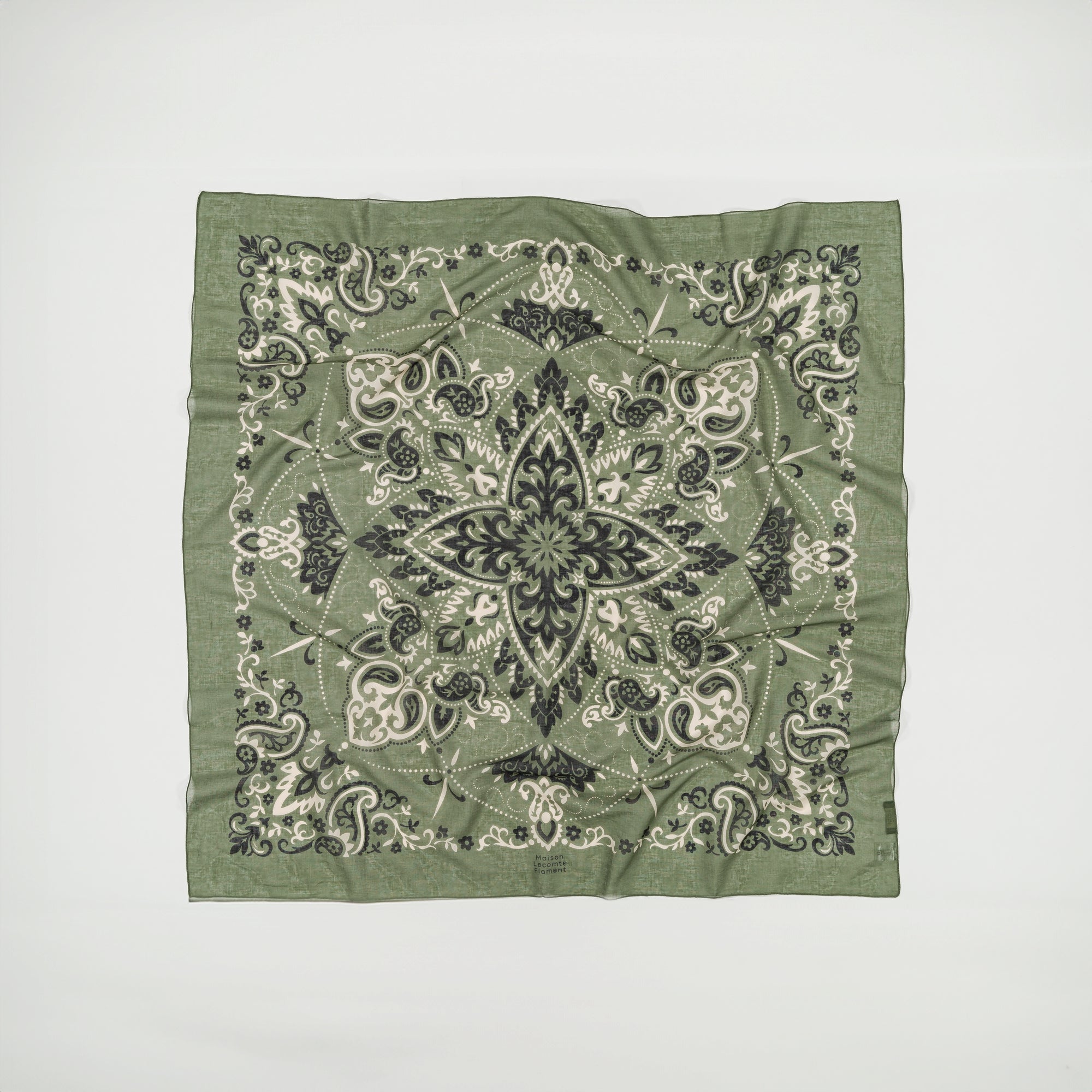 Large khaki cotton bandana scarf SHIPPING FROM APRIL 25 