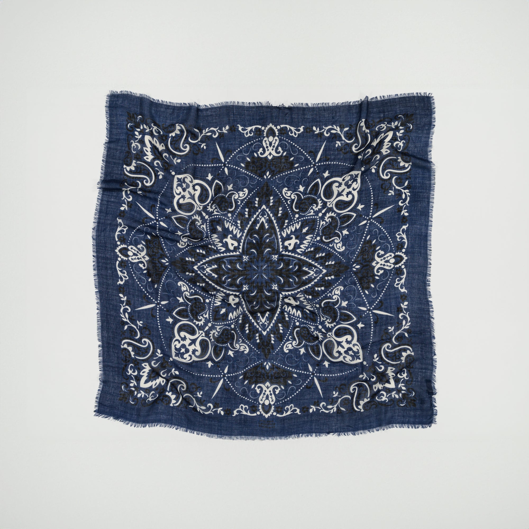 Large Navy Cash bandana scarf 