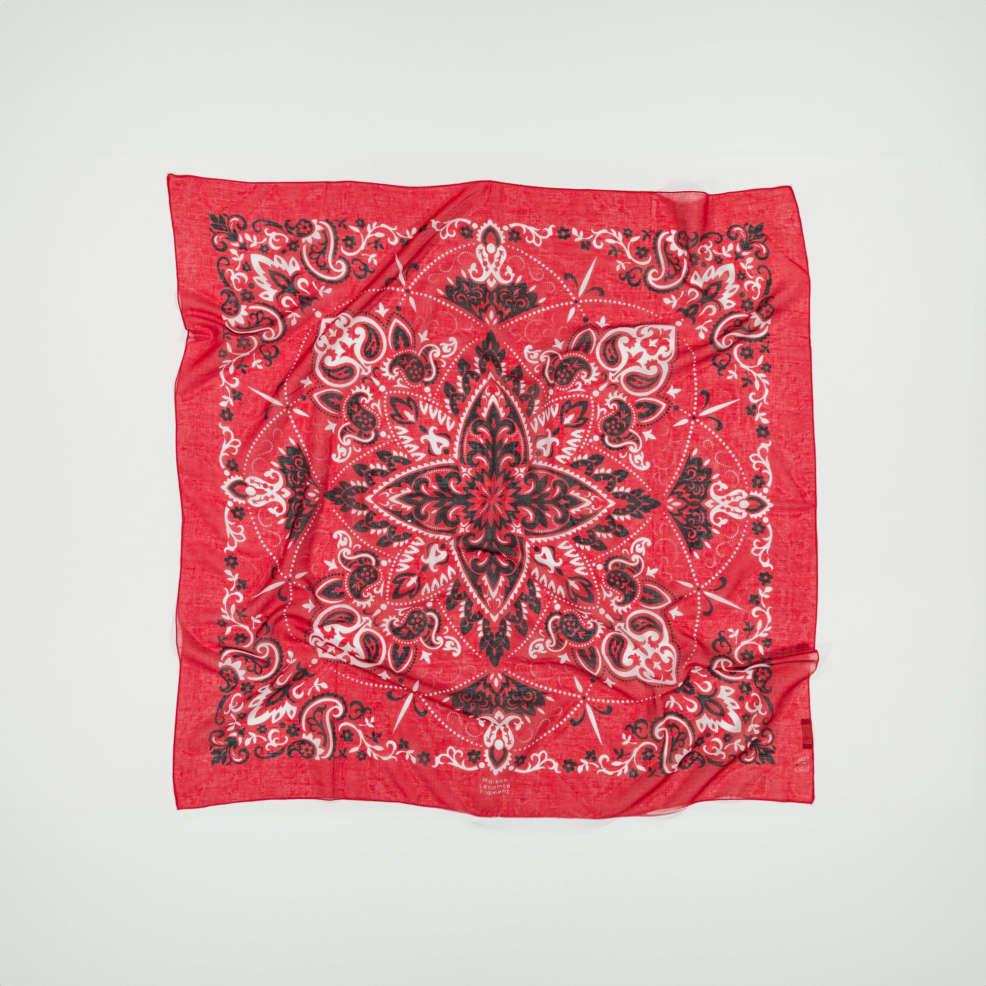 Large Foulard bandana Rouge coton