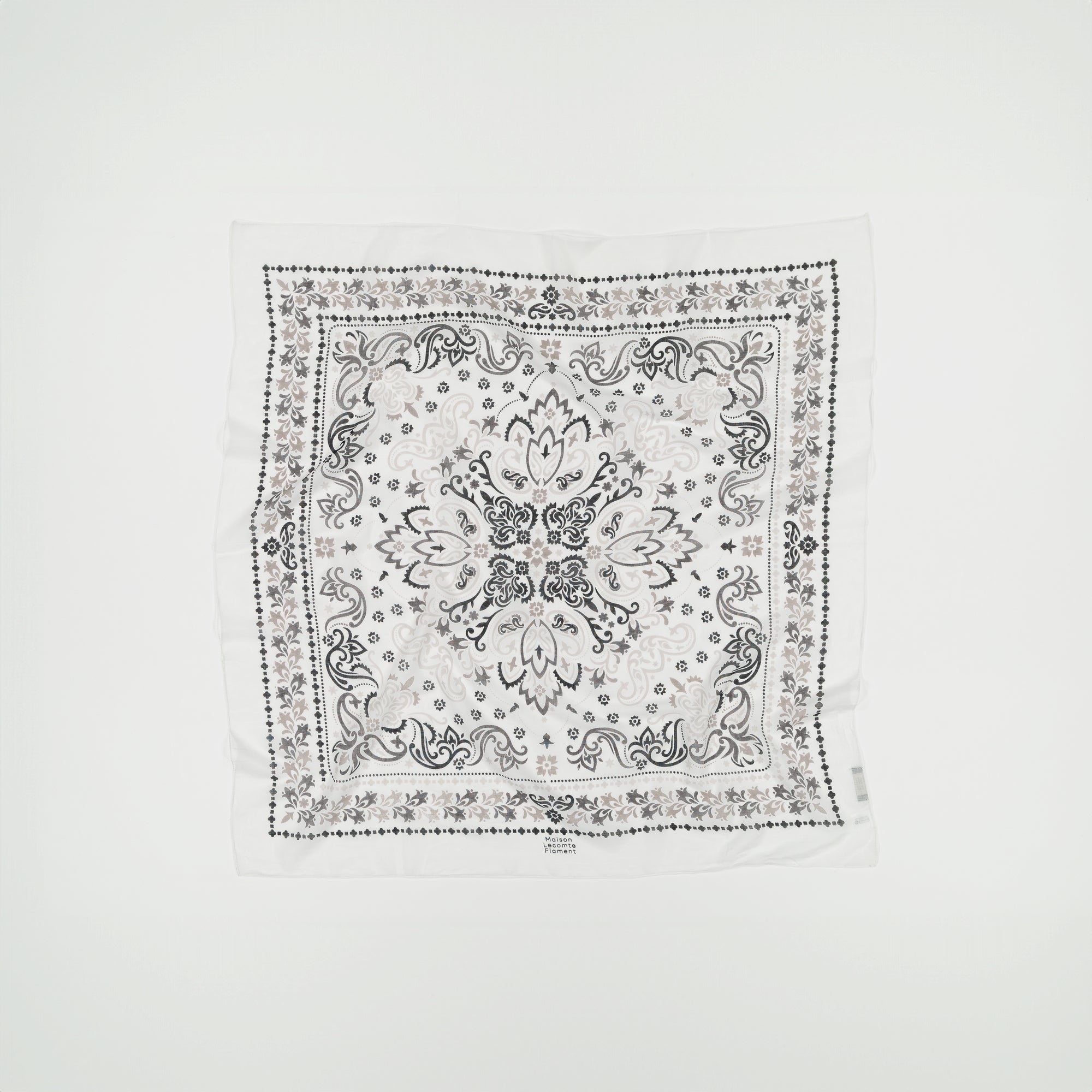 Large bandana scarf Lisboa granite cotton 