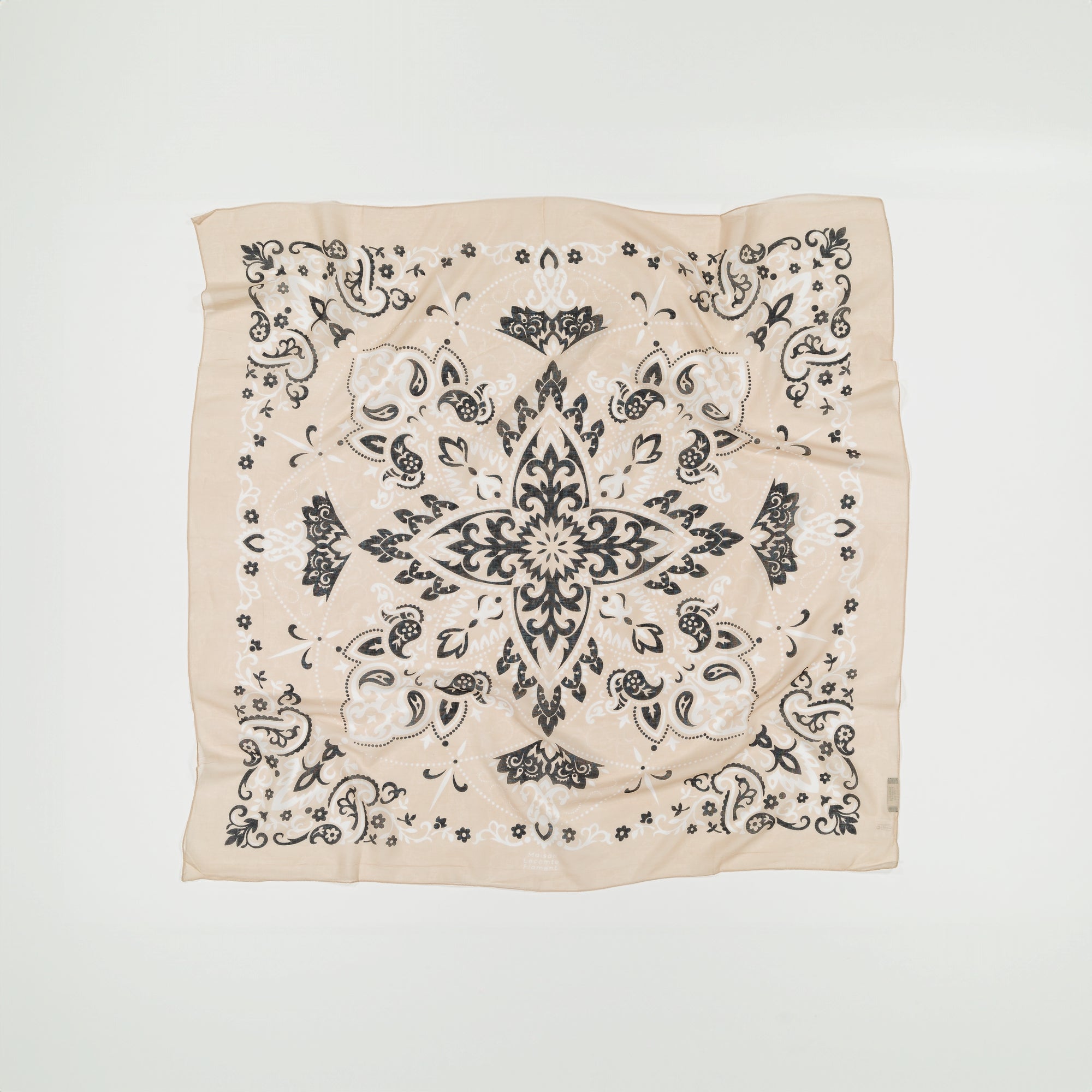 Large Foulard bandana Beige coton