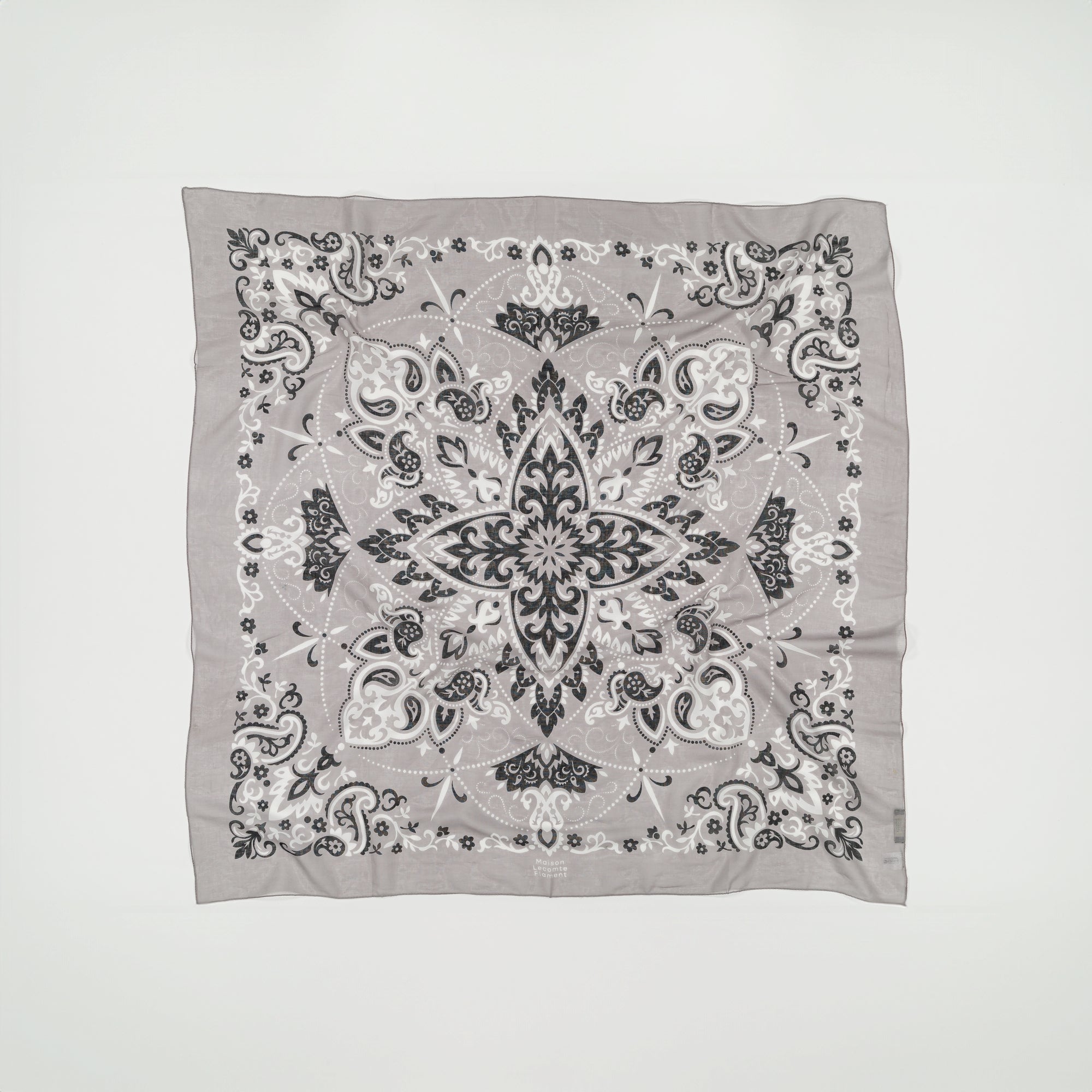 Large Foulard bandana Grey coton