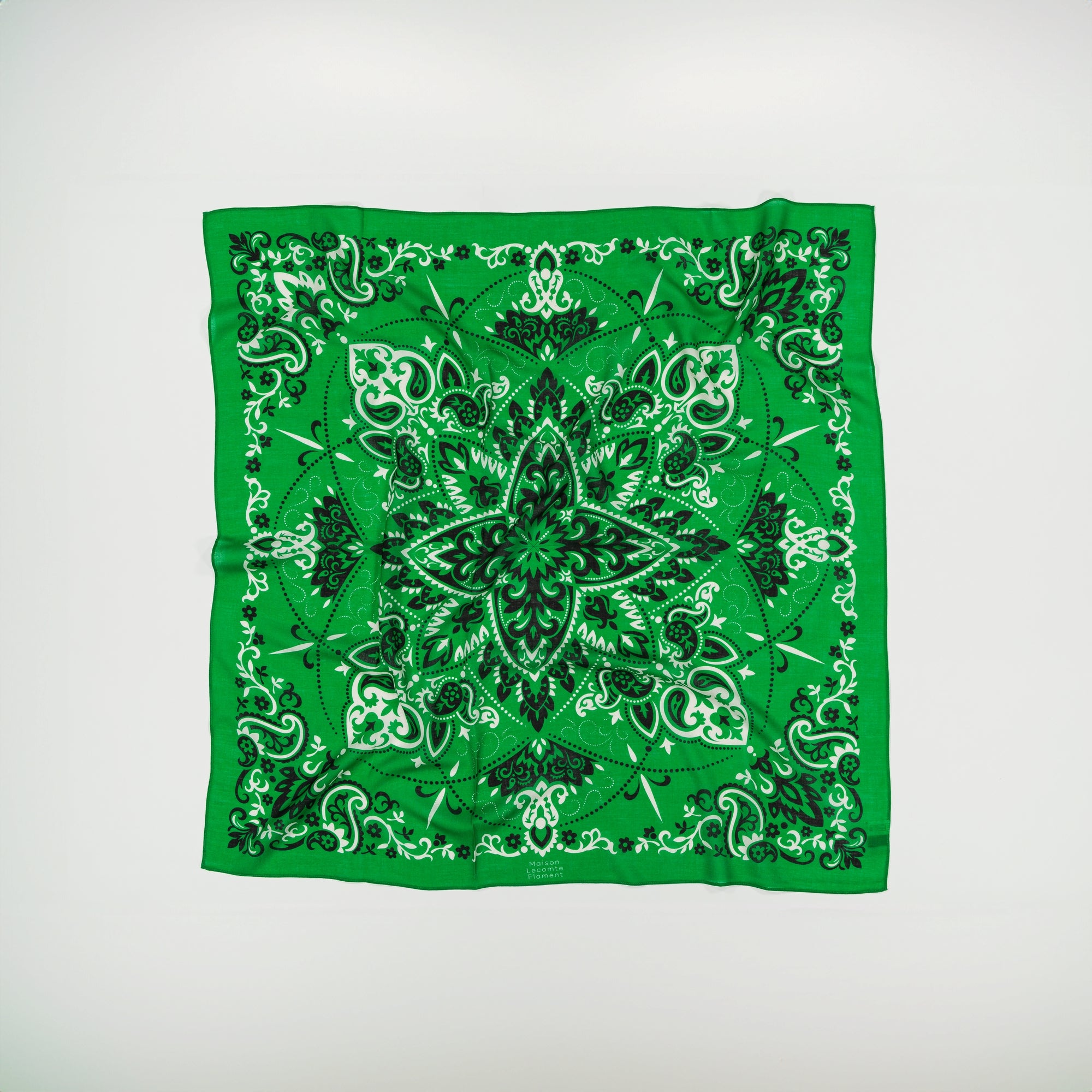 Large green bandana scarf