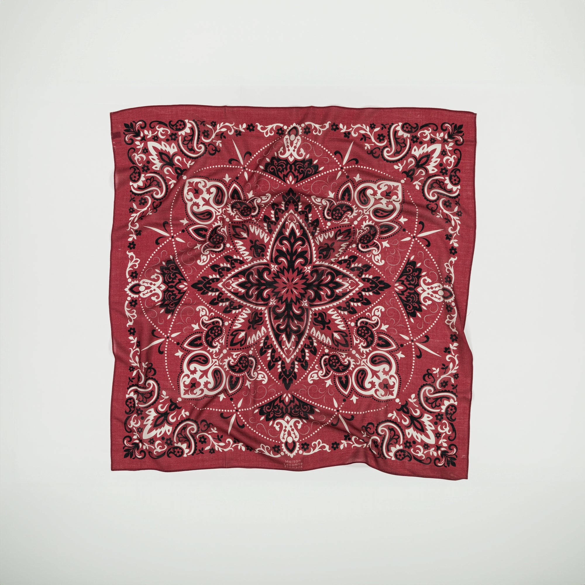 Large Foulard bandana bordeaux