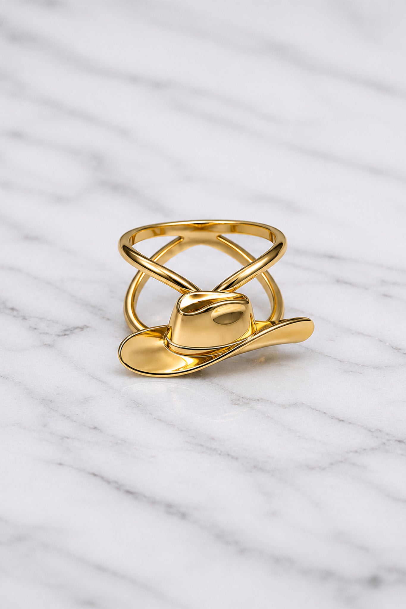 Hat cowboy ring gold