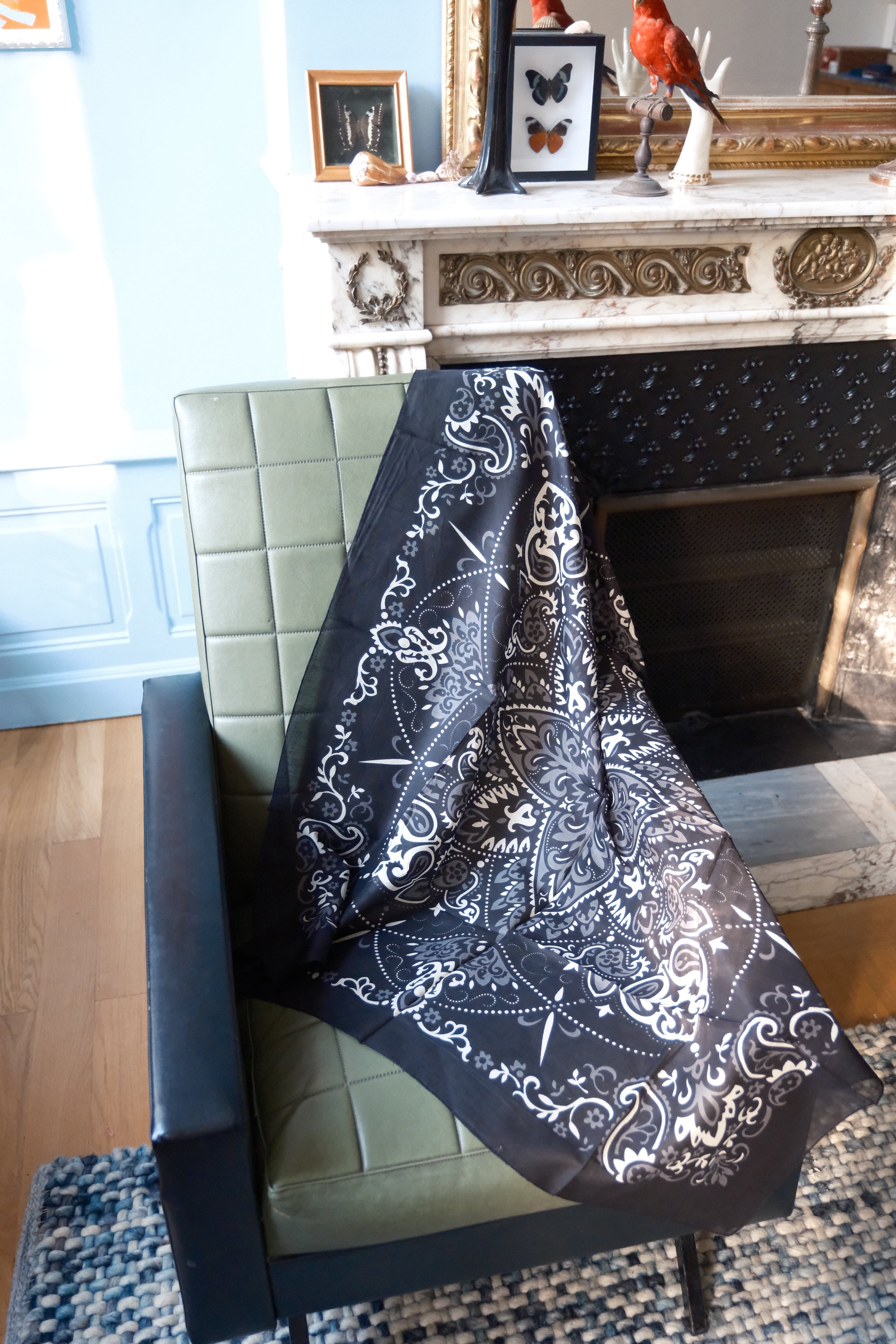 Foulard bandana noir coton