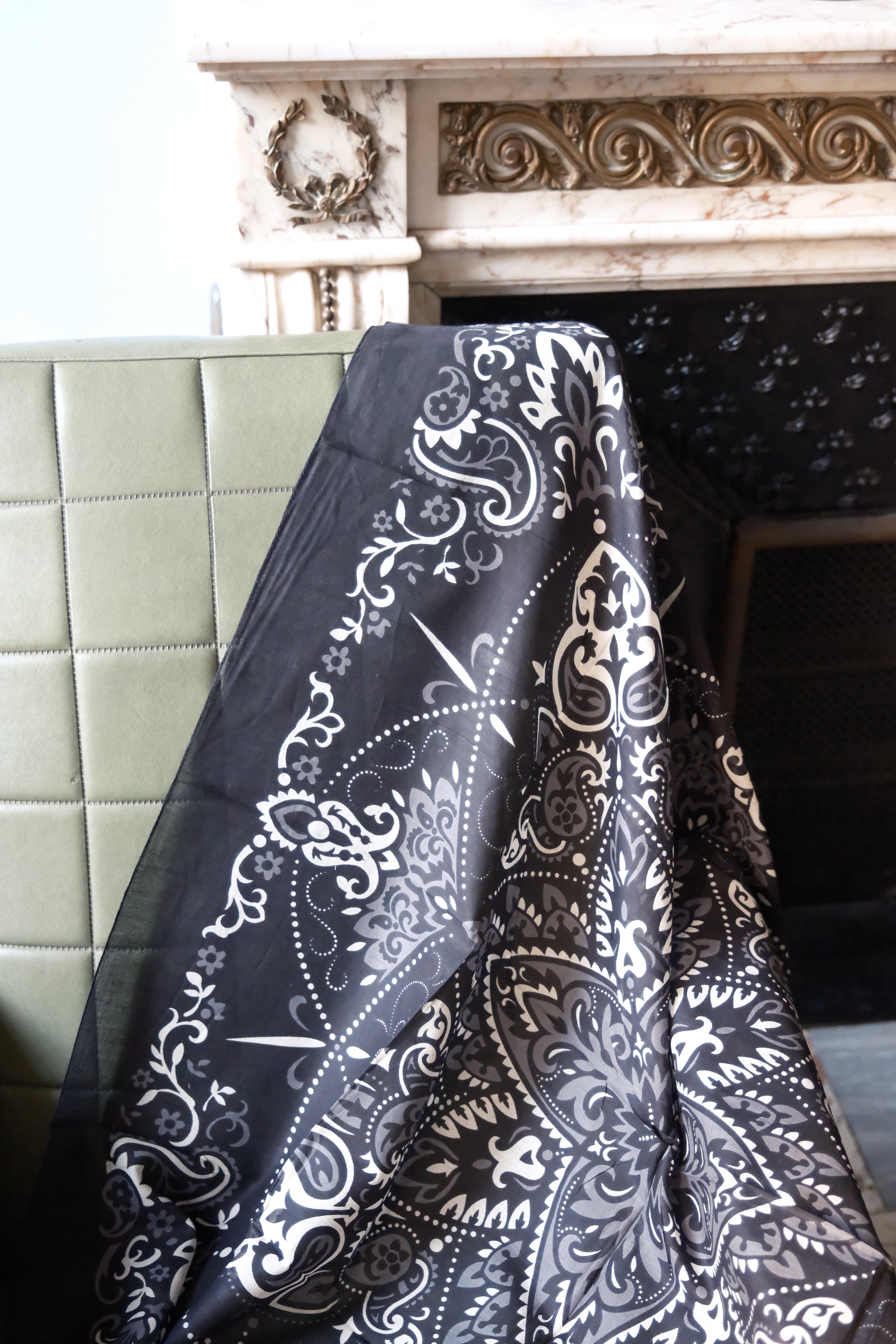 Foulard bandana noir coton