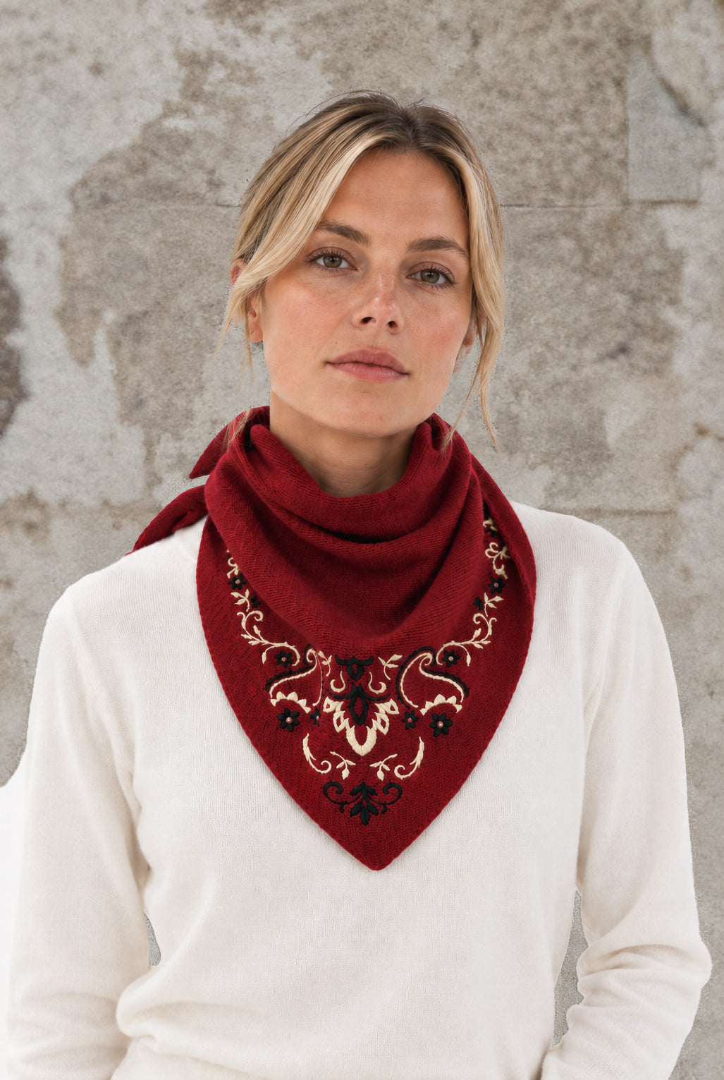 Triangle Mérinos Bandana Bordeaux