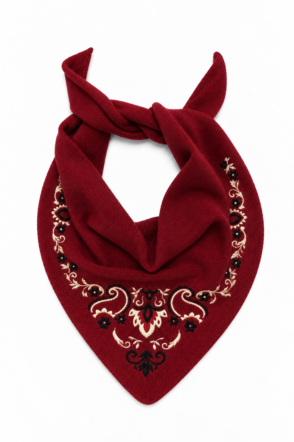 Triangle Mérinos Bandana Bordeaux