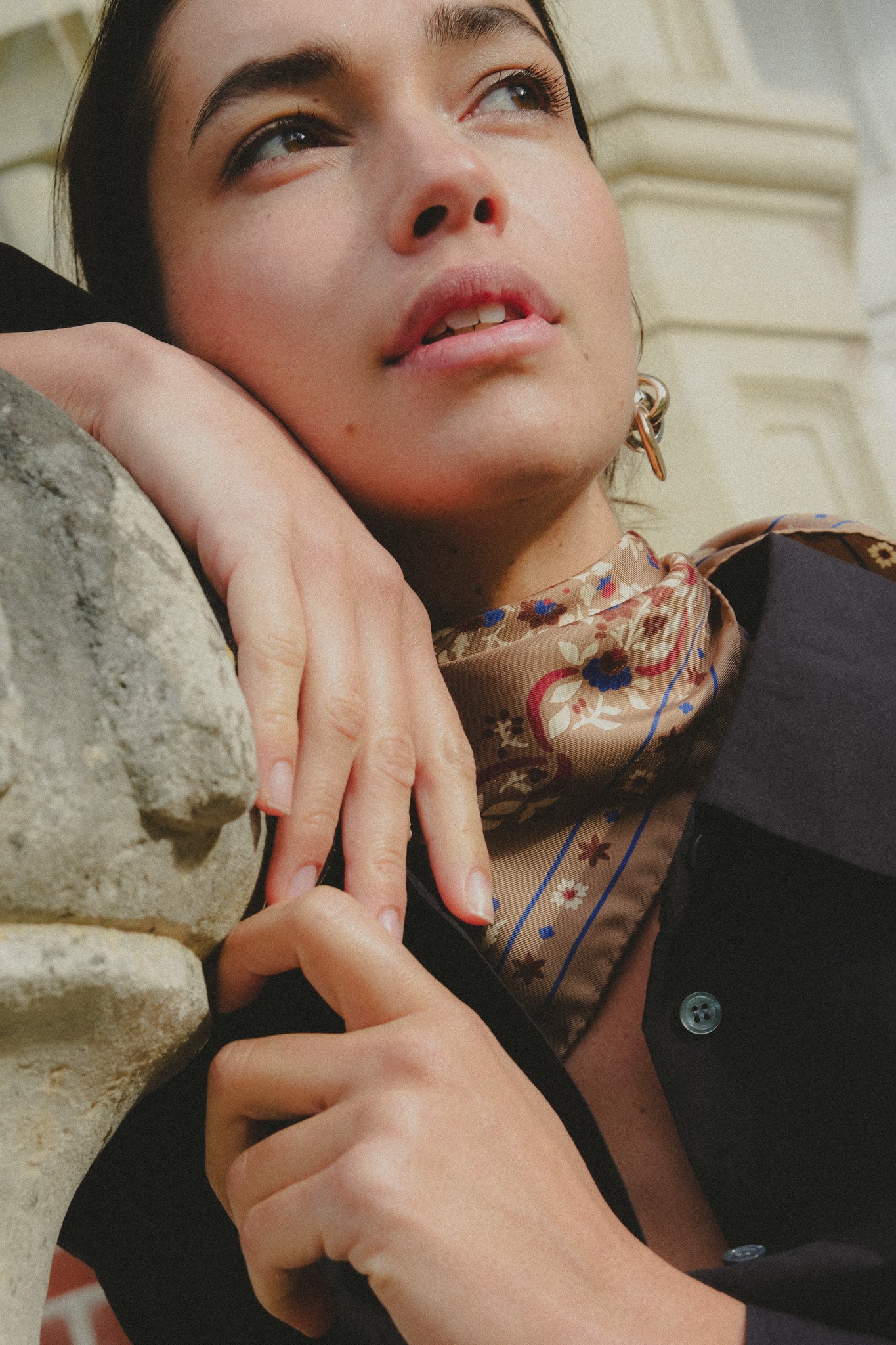Small Scarf Secret Garden Camel Silk