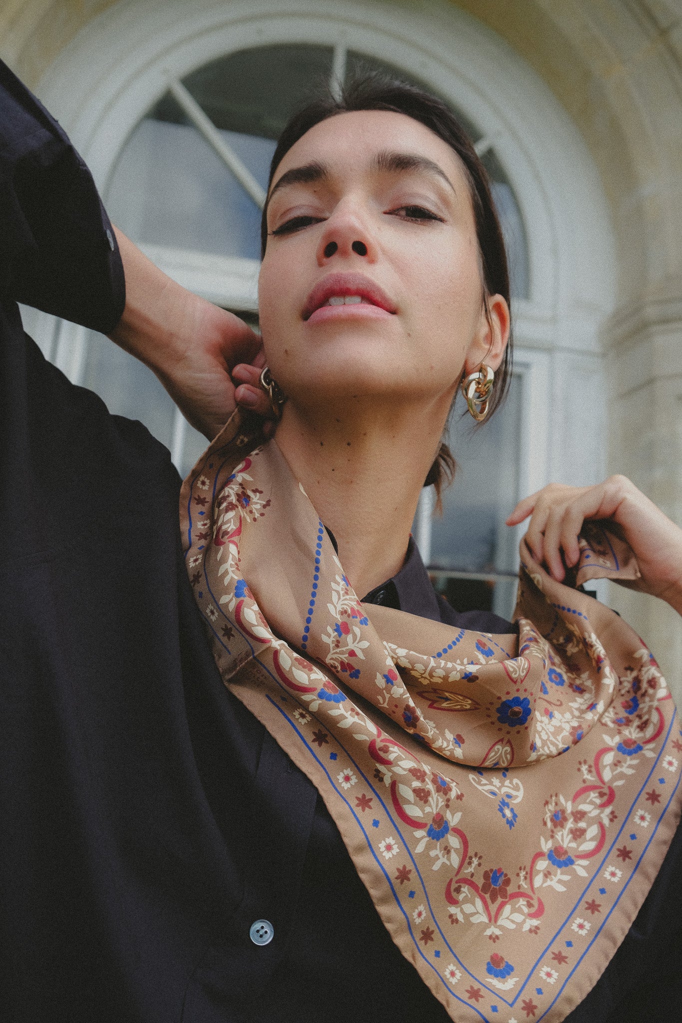 Small Scarf Secret Garden Camel Silk