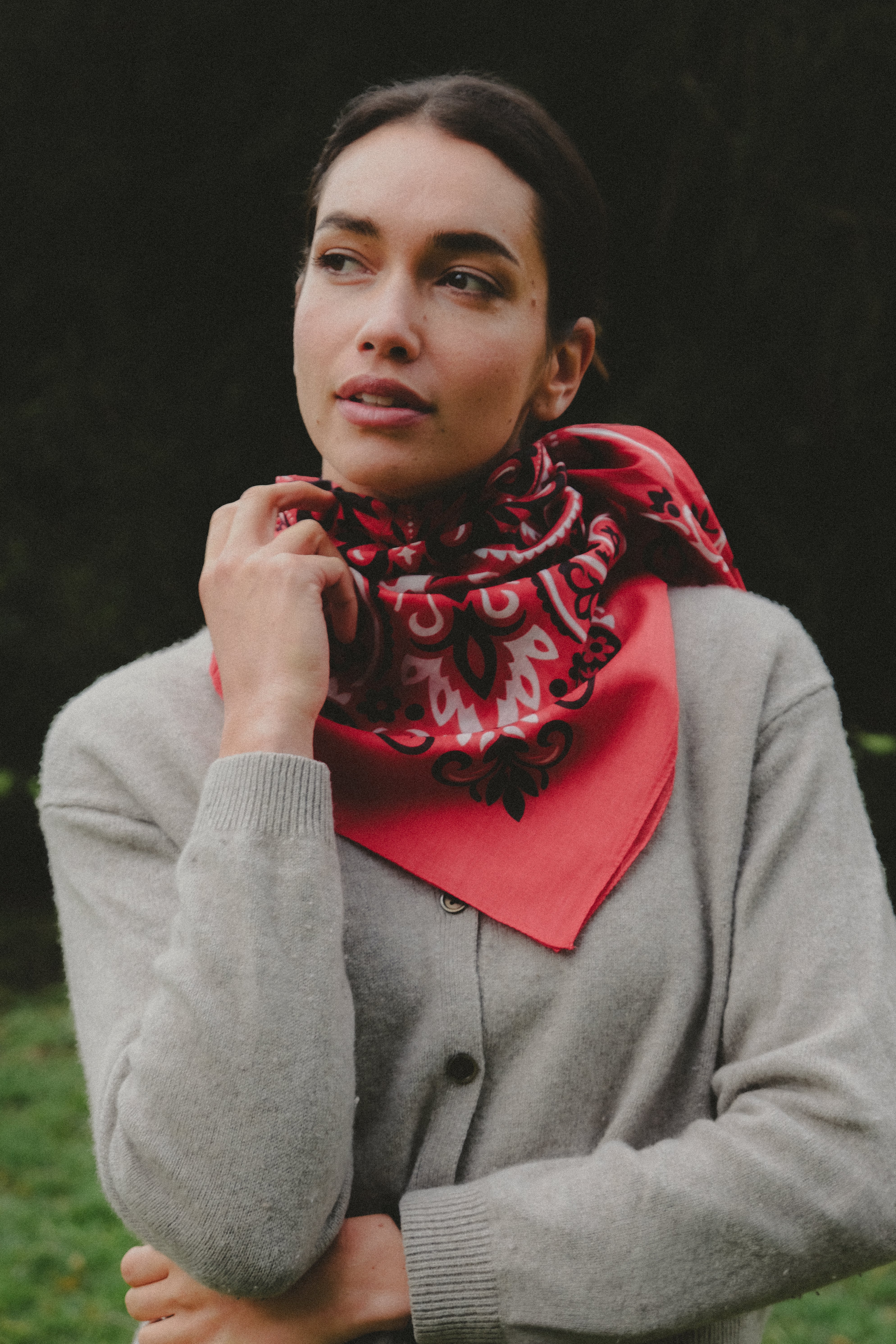 Red cotton bandana scarf